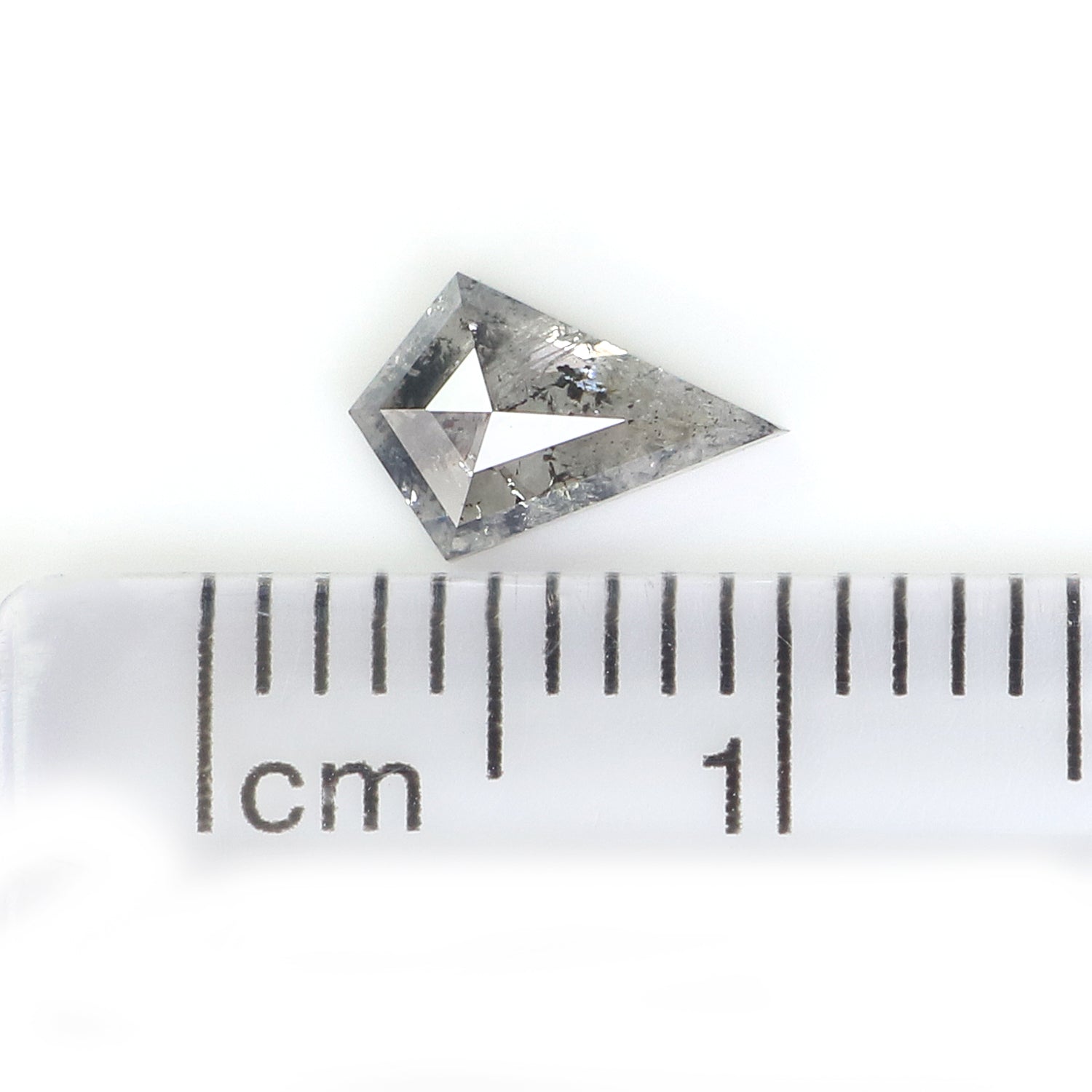 0.54 CT Natural Loose Kite Shape Diamond Salt And Pepper Kite Diamond 7.65 MM Natural Black Grey Color Diamond Kite Rose Cut Diamond N2609
