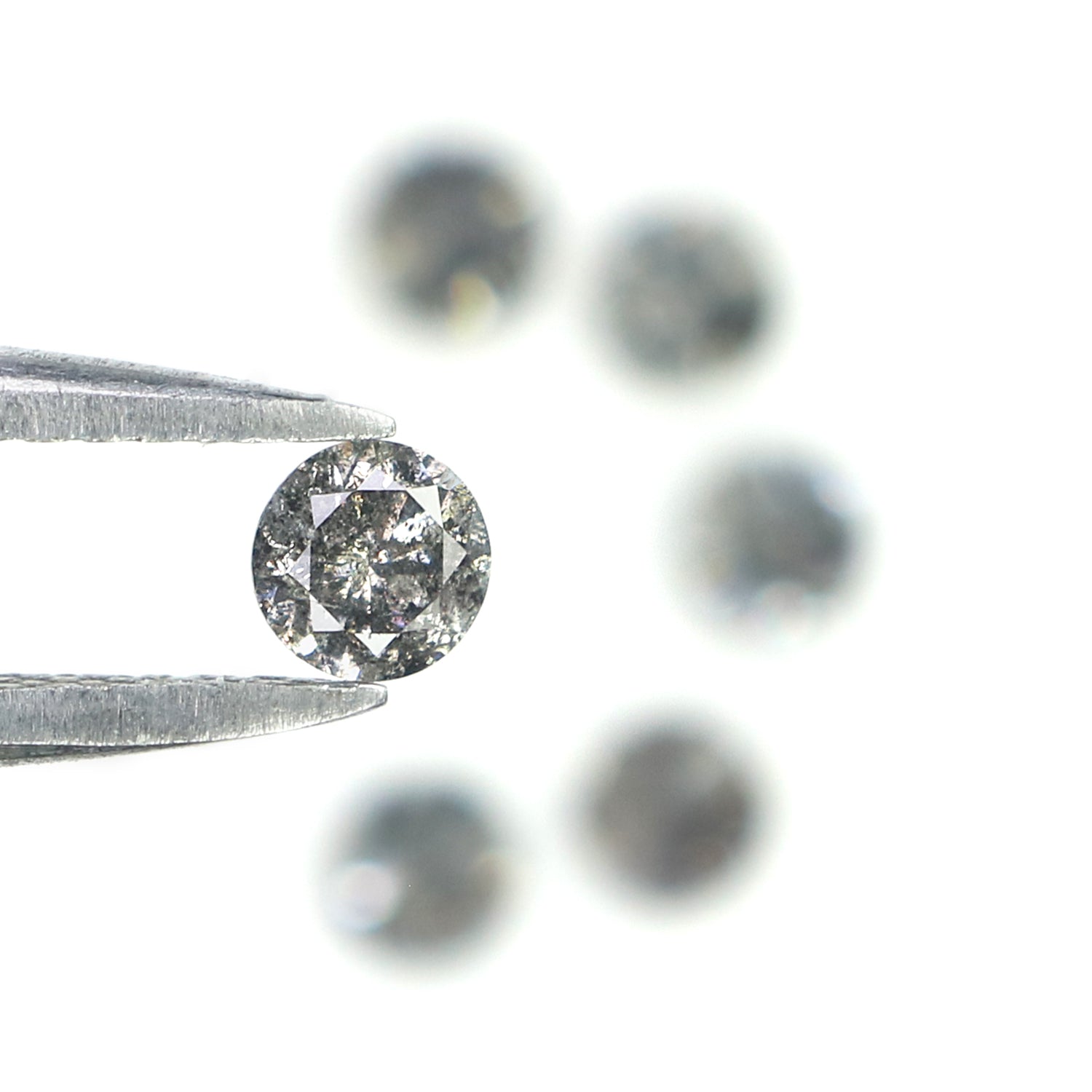 0.81 CT Natural Loose Round Shape Diamond Salt And Pepper Round Cut Diamond 3.20 MM Natural Loose Diamond Round Brilliant Cut Diamond QL1386
