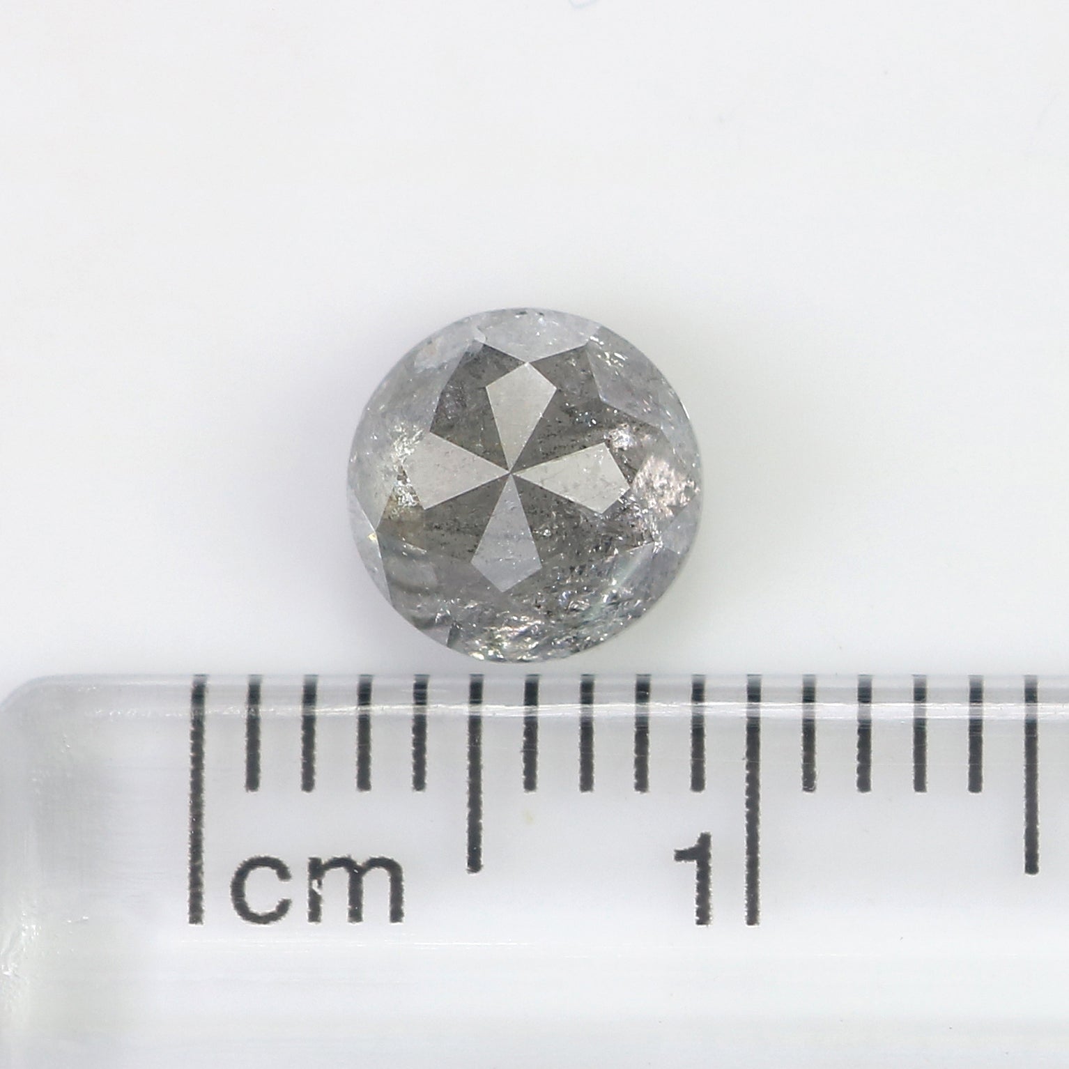 1.33 Ct Natural Loose Round Rose Cut Diamond Black Color Rose Cut Diamond 6.40 MM Natural Loose Salt And Pepper Rose Cut Diamond LQ1944