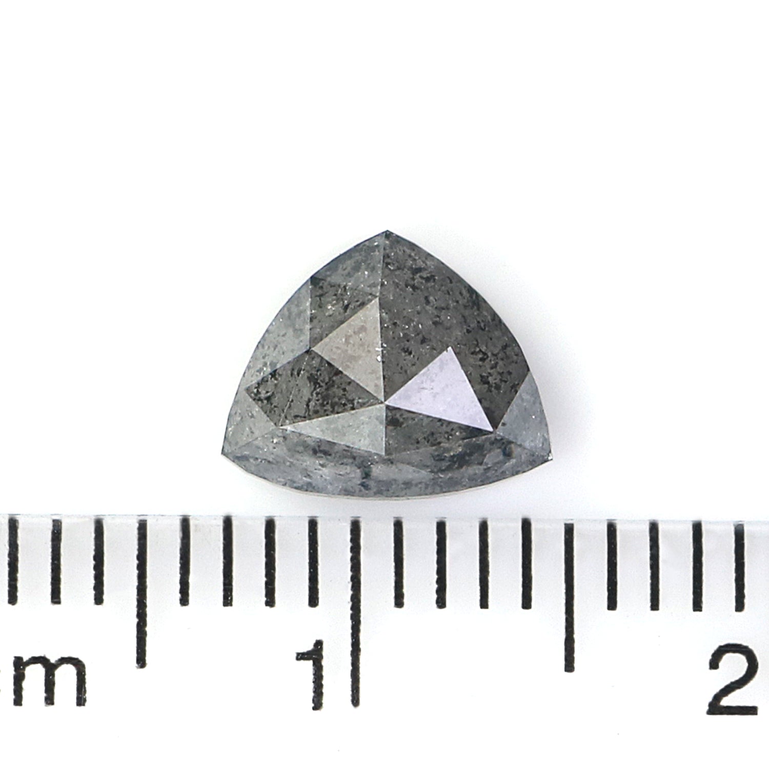 1.16 CT Natural Loose Triangle Shape Diamond Salt And Pepper Triangle Cut Diamond 6.35 MM Natural Black Grey Color Triangle Diamond L3500