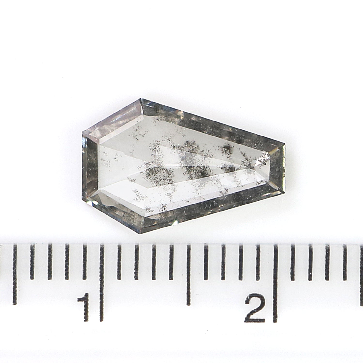 1.31 CT Coffin Rose Cut Salt And Pepper Lab Grown 11.70 MM Loose Diamond CVD Fancy Black Grey Color Lab Created Antique Cut Diamonds N2639