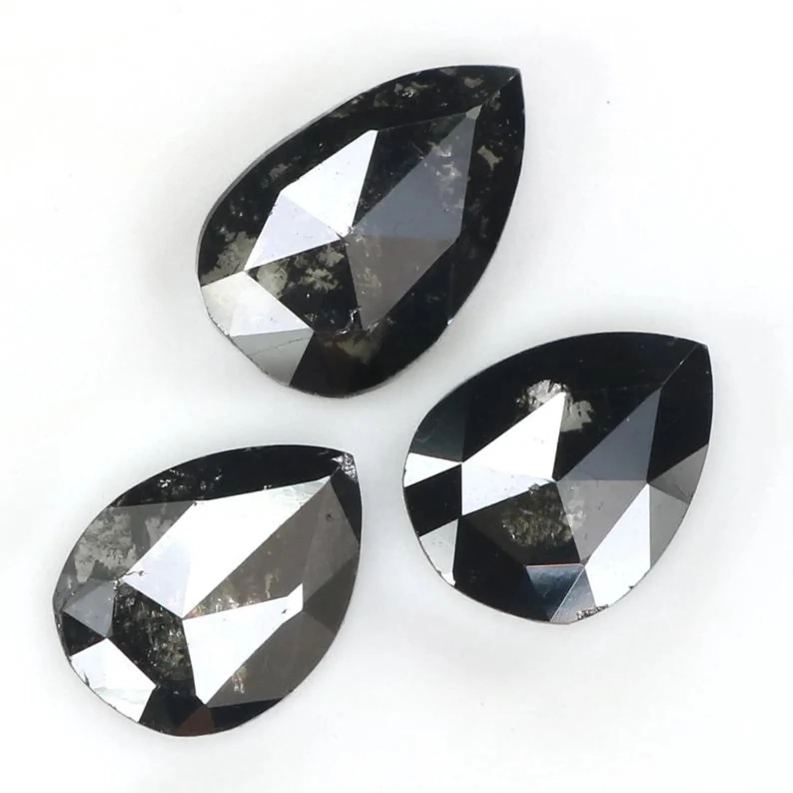 1.16 CT Natural Loose Pear Shape Diamond Black Color Pear Cut Diamond 6.15 MM Natural Loose Diamond Black Color Pear Rose Cut Diamond NQ1719