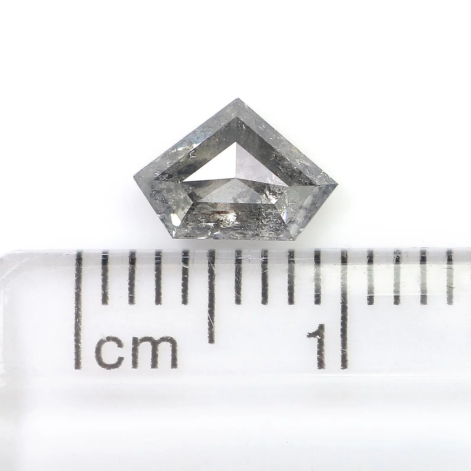 0.86 Ct Natural Loose Shield Cut Diamond Salt And Pepper Shield Diamond 5.35 MM Natural Diamond Black Color Shield Rose Cut Diamond QN909