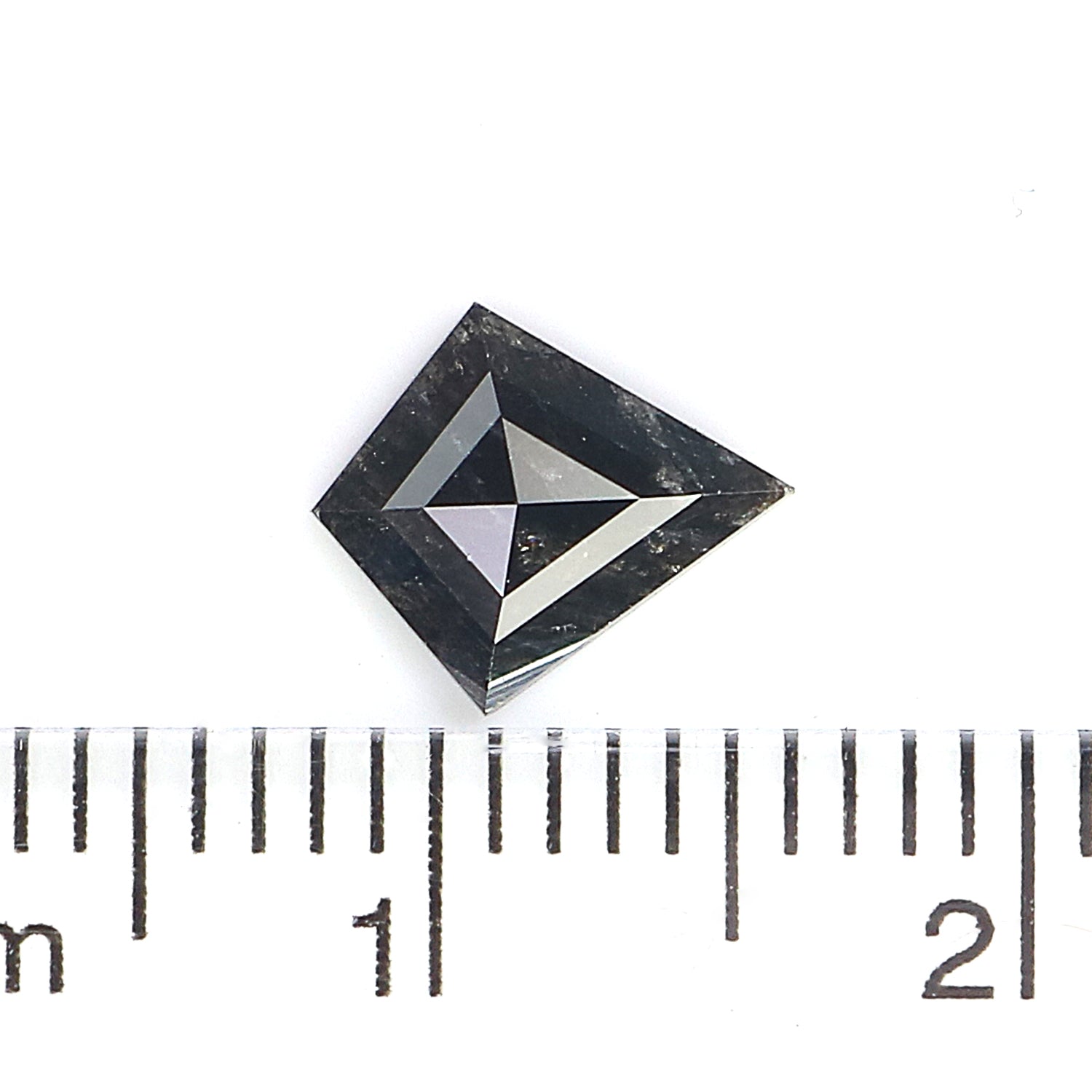 0.81 CT Natural Loose Kite Shape Diamond Salt And Pepper Kite Cut Diamond 8.20 MM Natural Loose Black Grey Color Kite Rose Cut Diamond L3409