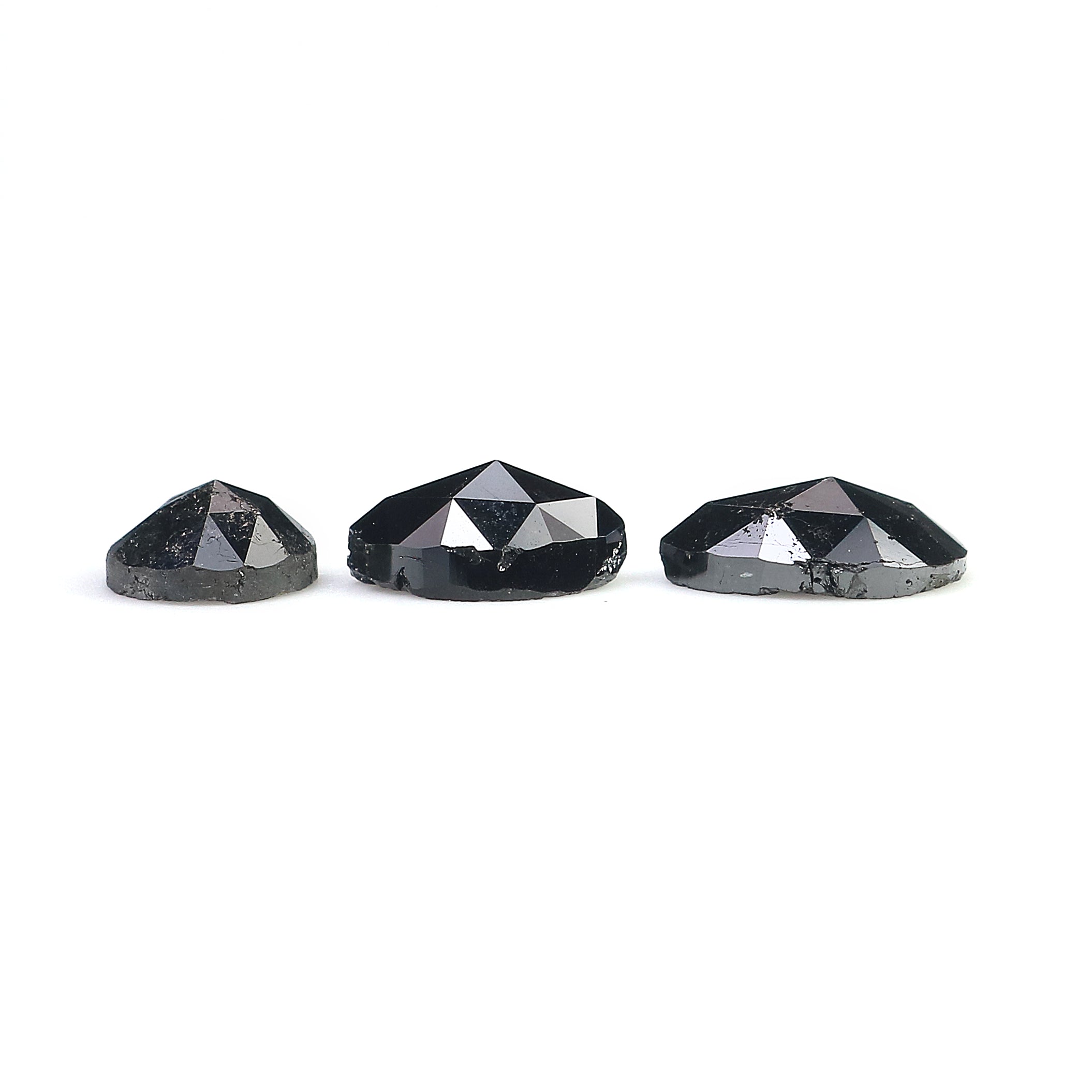 3.72 CT Natural Loose Mix Shape Diamond Black Color Mix Shape Diamond 6.30 MM Natural Loose Black Color Mix Shape Rose Cut Diamond LQ1728