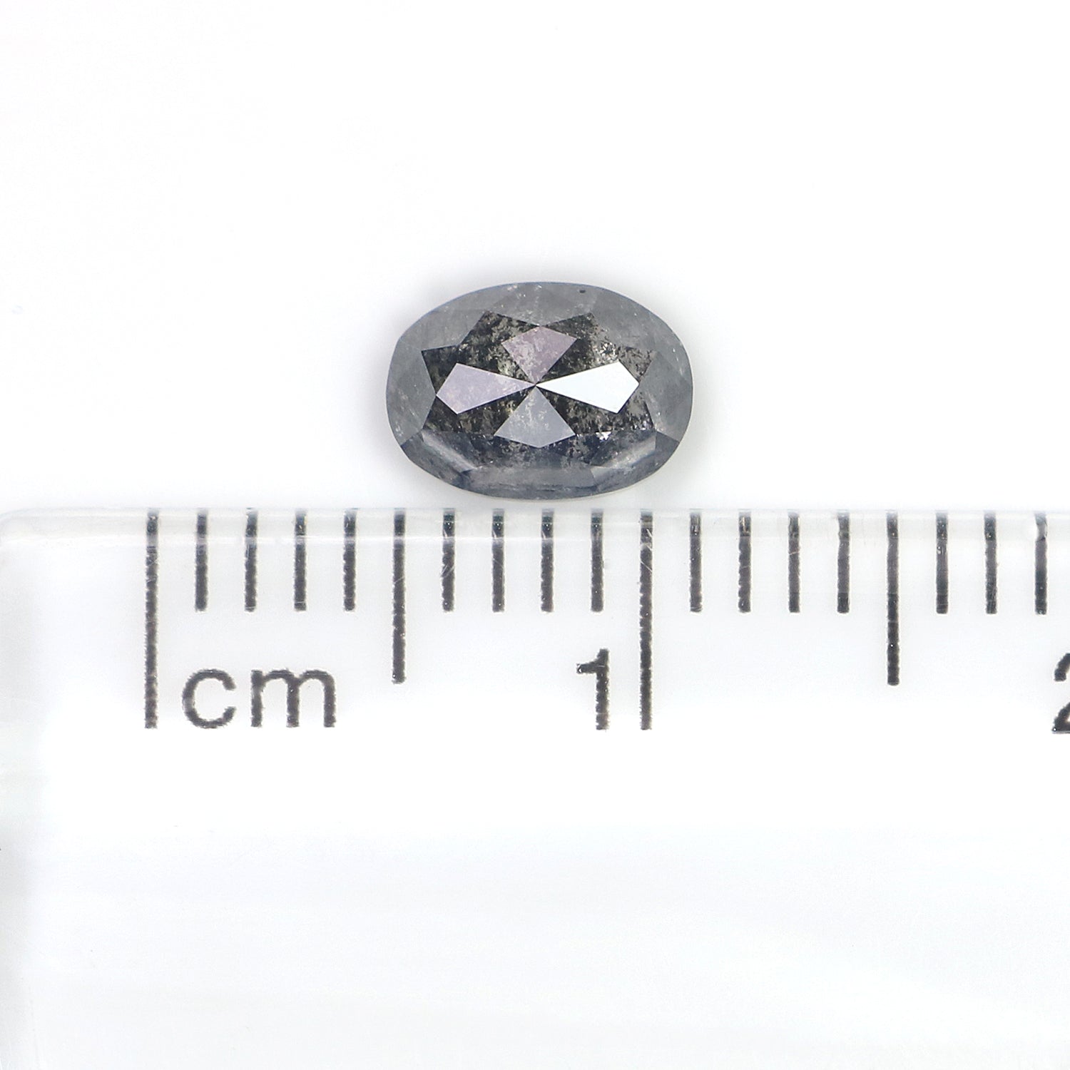 0.77 CT Natural Loose Oval Shape Diamond Salt And Pepper Oval Cut Diamond 6.25 MM Natural Black Grey Diamond Oval Rose Cut Diamond LQ2367