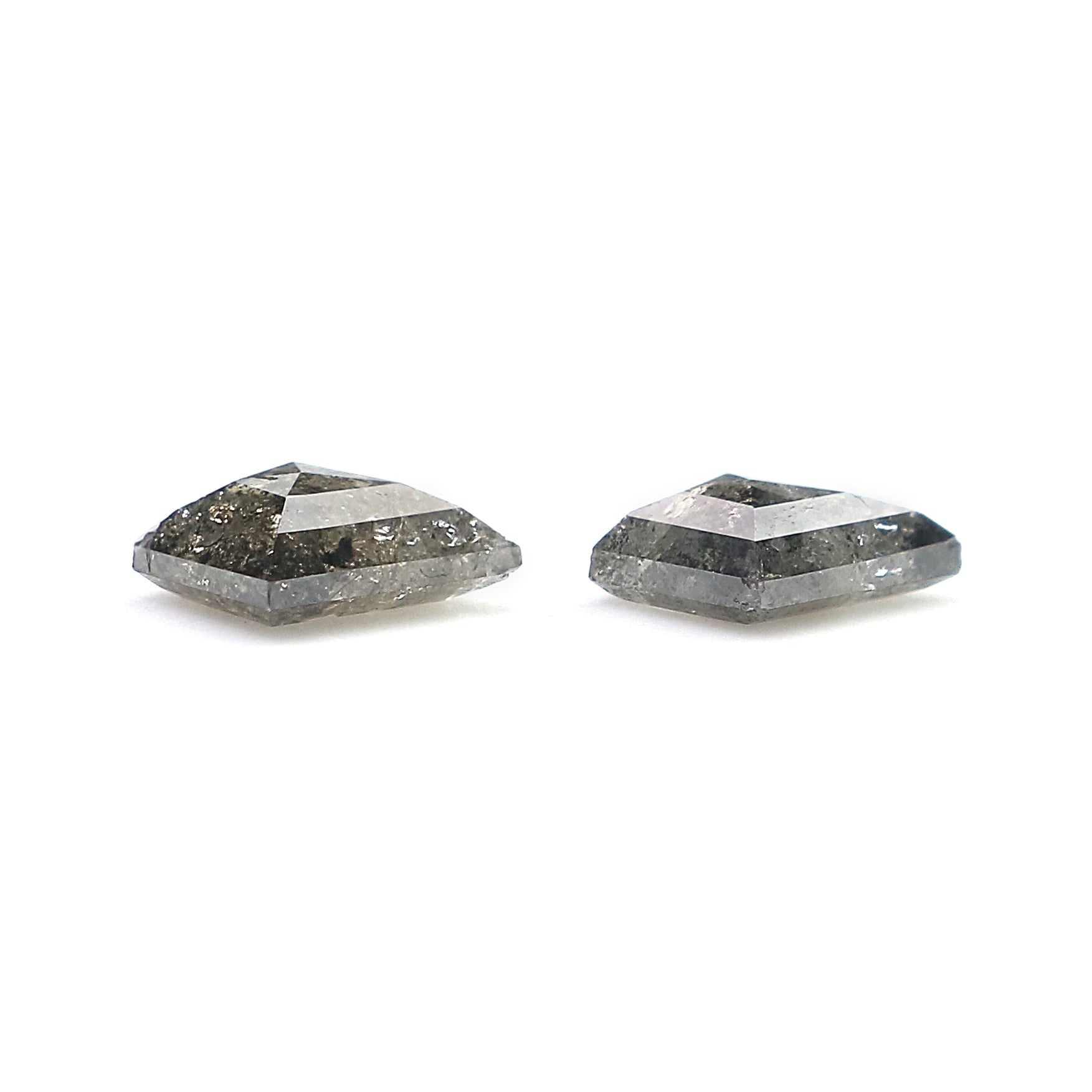 0.67 CT Natural Loose Kite Cut Pair Diamond Salt And Pepper Kite Shape Diamond 6.20 MM Natural Black Grey Color Kite Rose Cut Diamond LQ2736