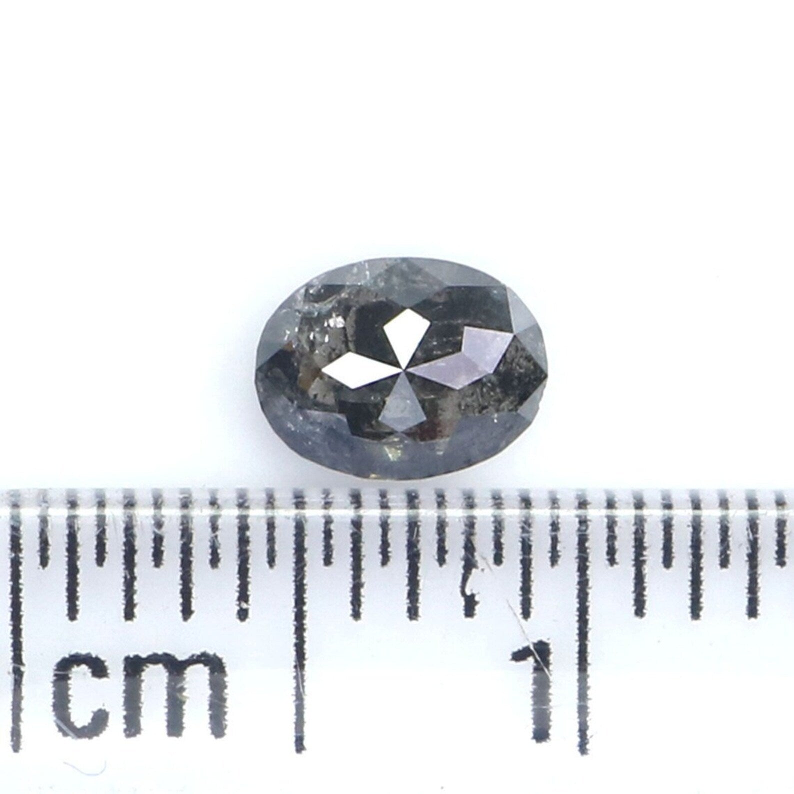 0.35 Ct Natural Loose Oval Shape Diamond Salt And Pepper Oval Diamond 5.15 MM Natural Diamond Black Grey Color Oval Rose Cut Diamond NQ2123