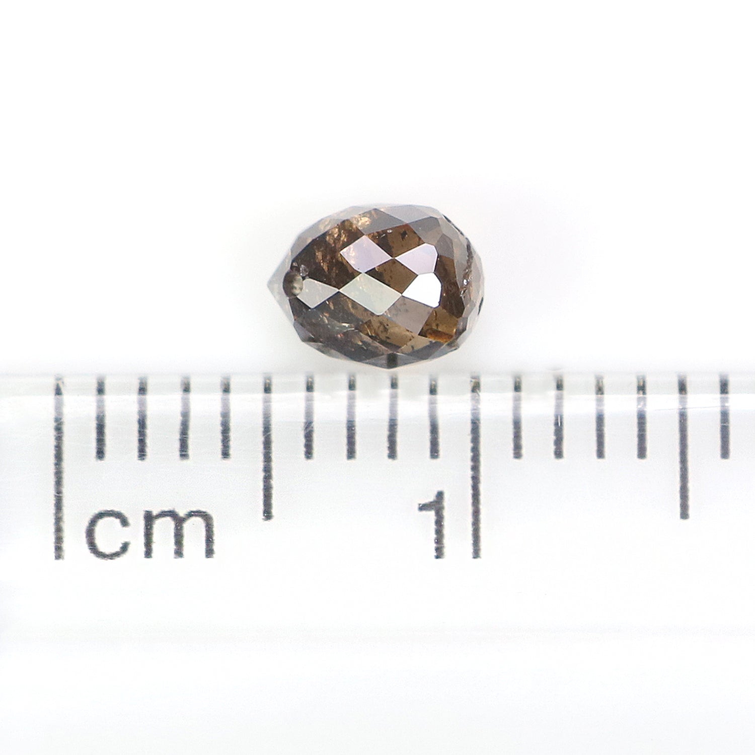 0.70 Ct Natural Loose Briolette Shape Diamond Brown Color Drop Diamond 5.25 MM Natural Loose Brown Color Briolette Rose Cut Diamond LQ9823