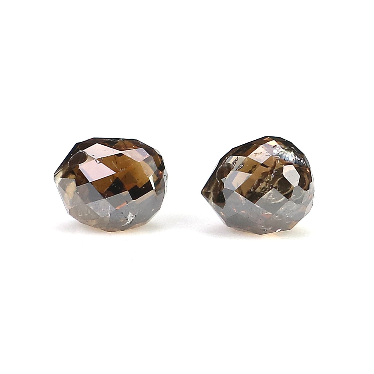 1.30 Ct Natural Loose Briolette Shape Diamond Brown Color Drop Diamond 4.70 MM Natural Loose Brown Color Briolette Rose Cut Diamond LQ125