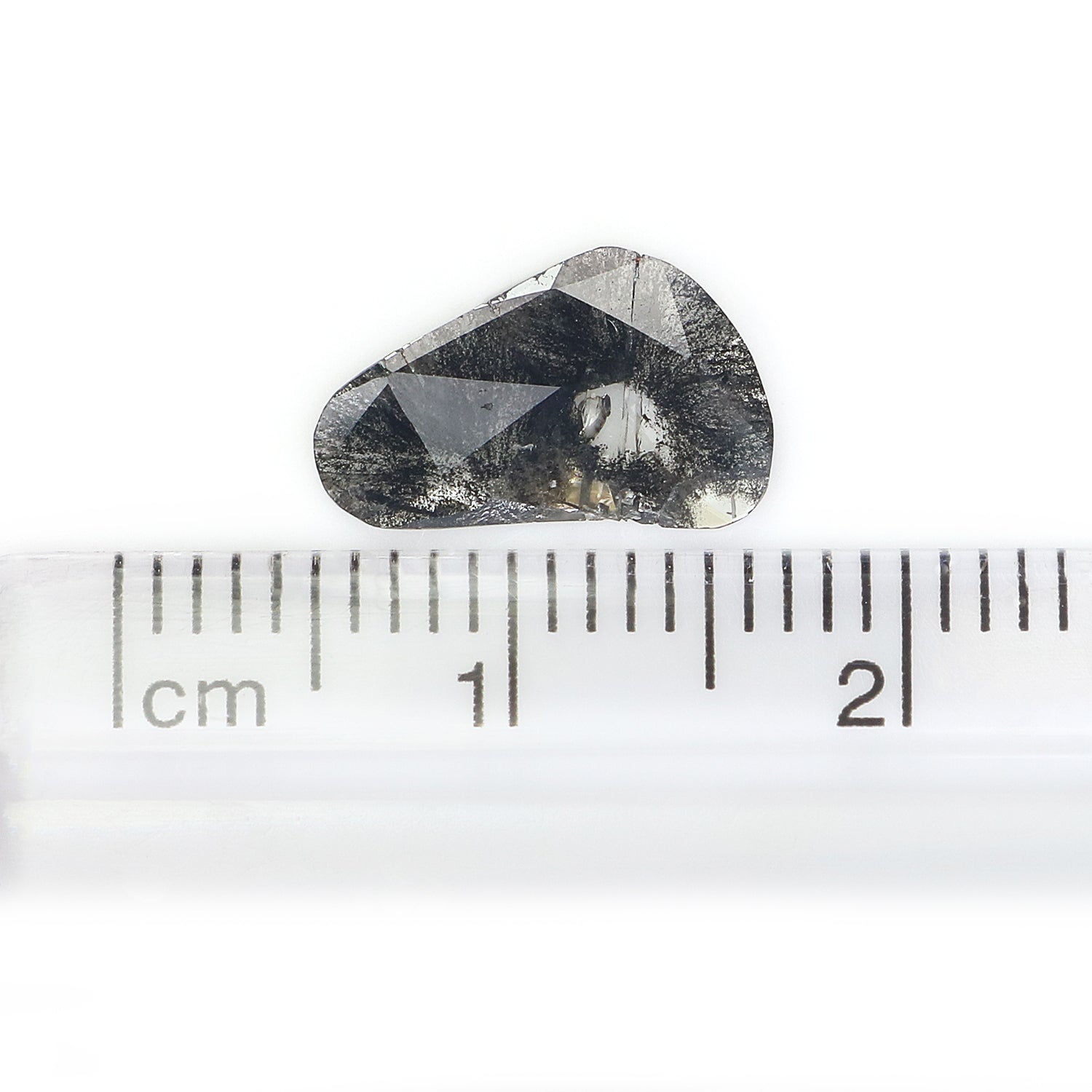 0.78 CT Natural Loose Slice Shape Diamond Salt And Pepper Slice Cut Diamond 11.65 MM Natural Black Grey Diamond Irregular Cut Diamond N2617