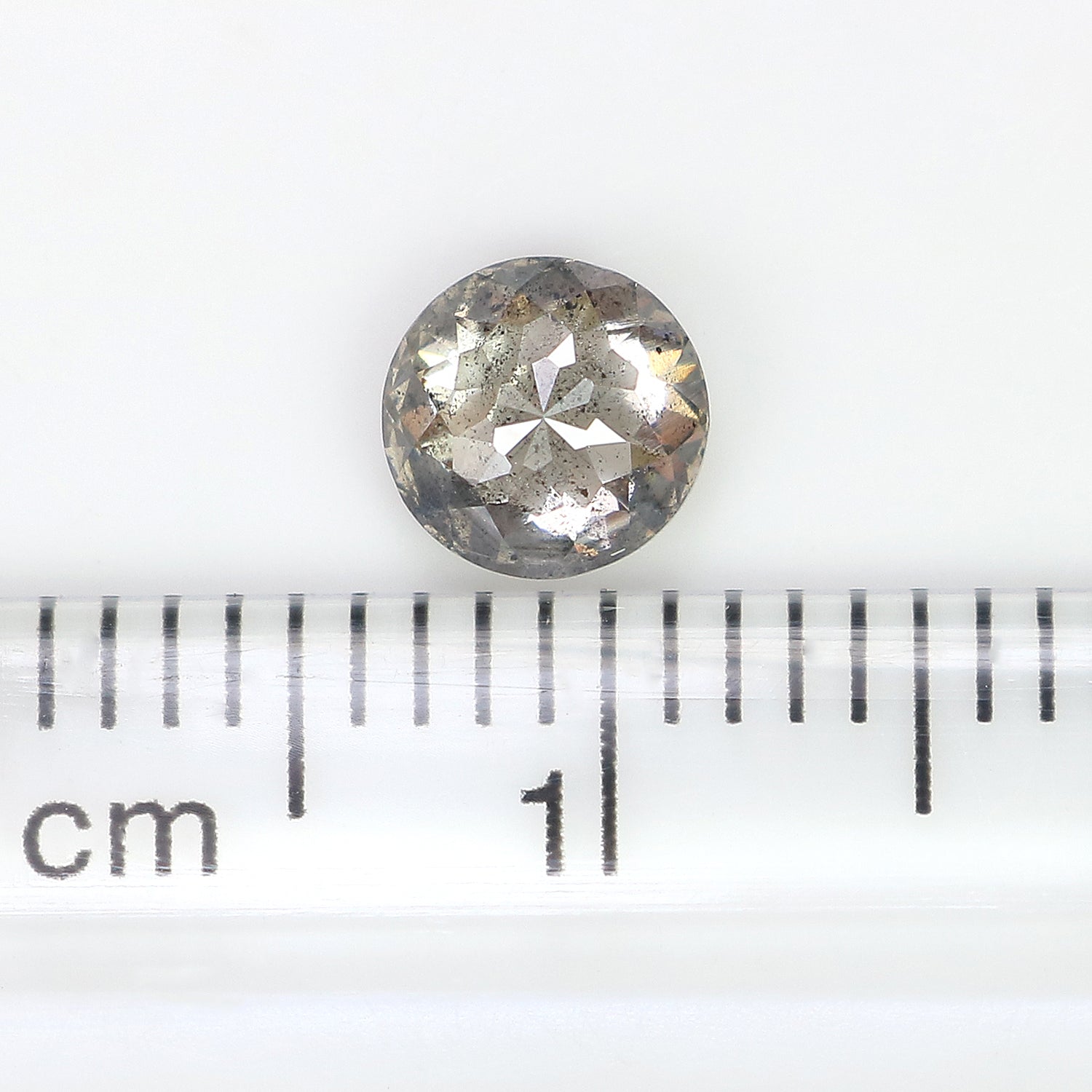 0.66 Ct Natural Loose Round Rose Cut Diamond Salt And Pepper Round Shape Diamond 5.20 MM Natural Black Grey Round Rose Cut Diamond LQ9291