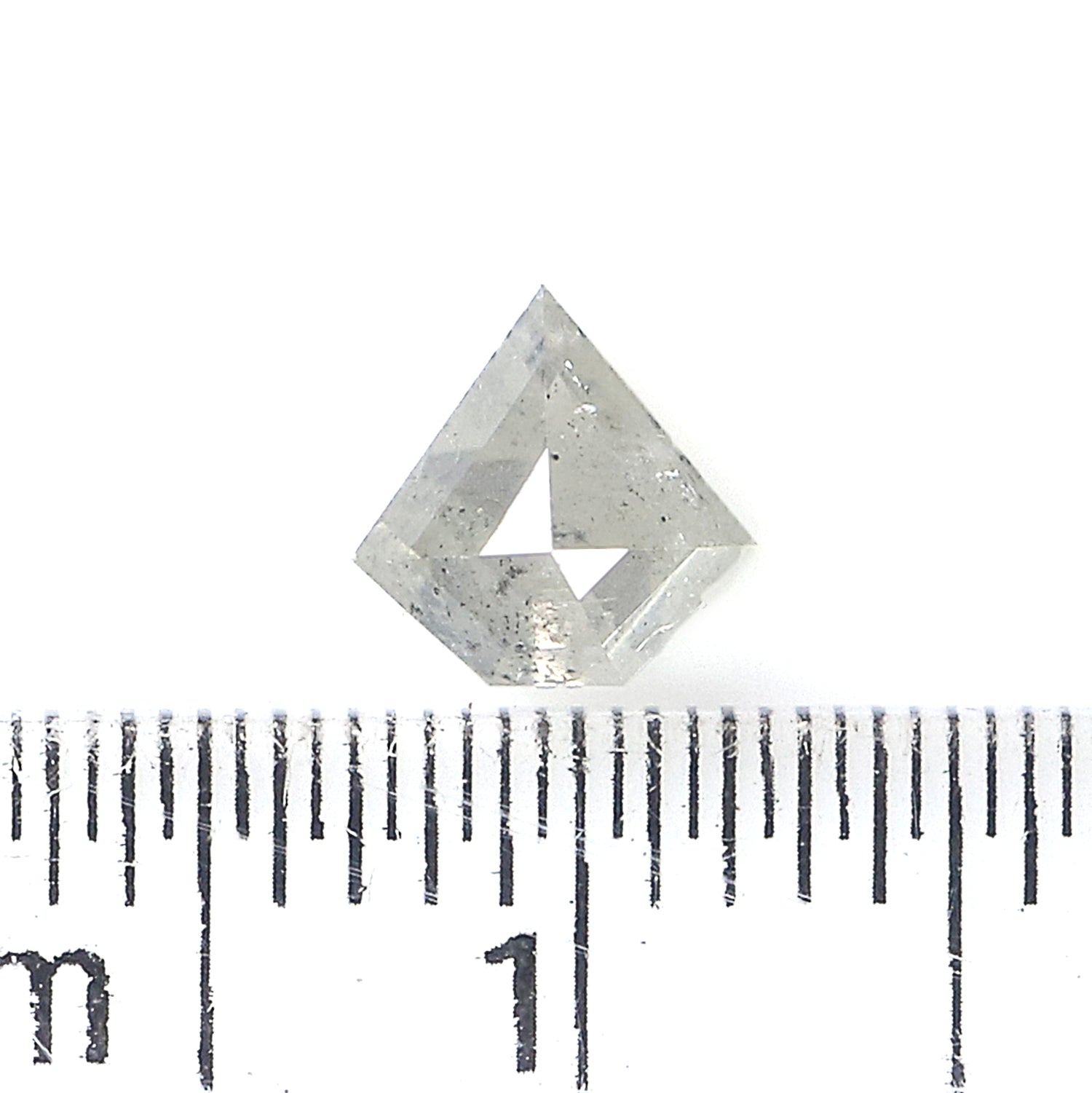 0.47 Ct Natural Loose Shield Shape Diamond Salt And Pepper Shield Shape Diamond 5.40 MM Natural Gray Color Shield Rose Cut Diamond QL9683