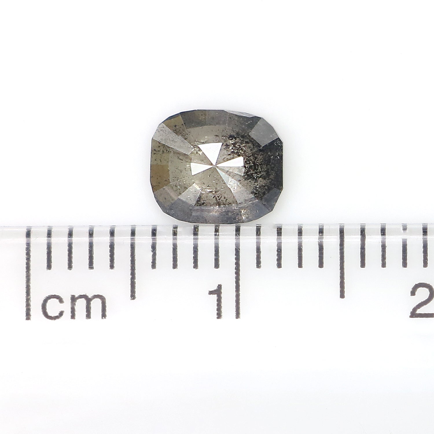0.74 CT Natural Loose Cushion Shape Diamond Salt And Pepper Cushion Cut Diamond 6.40 MM Natural Black Grey Cushion Rose Cut Diamond LQ1784