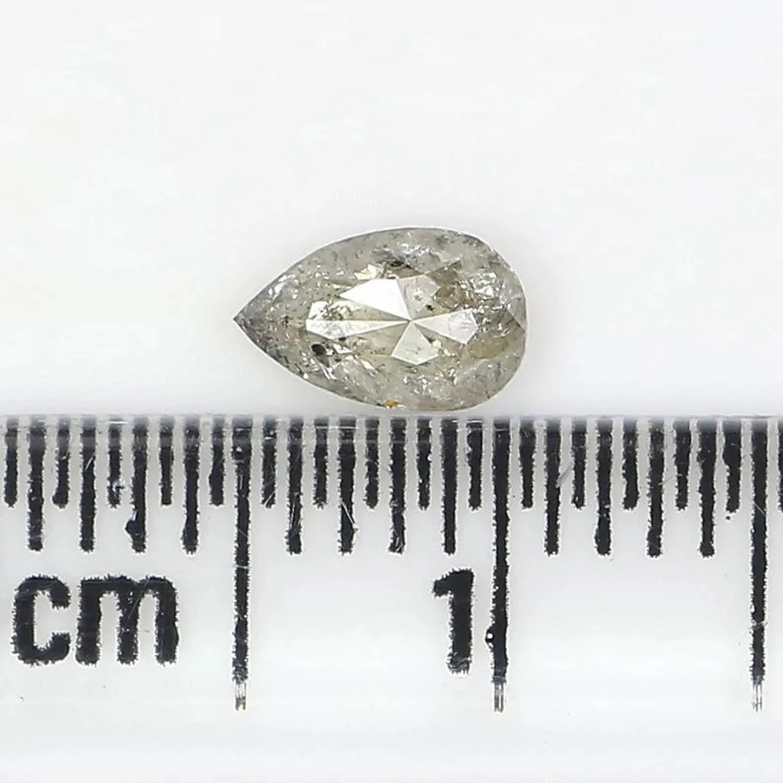 0.35 CT Natural Loose Pear Shape Diamond Salt And Pepper Pear Diamond 5.70 MM Natural Diamond Black Grey Color Pear Rose Cut Diamond NQ1040