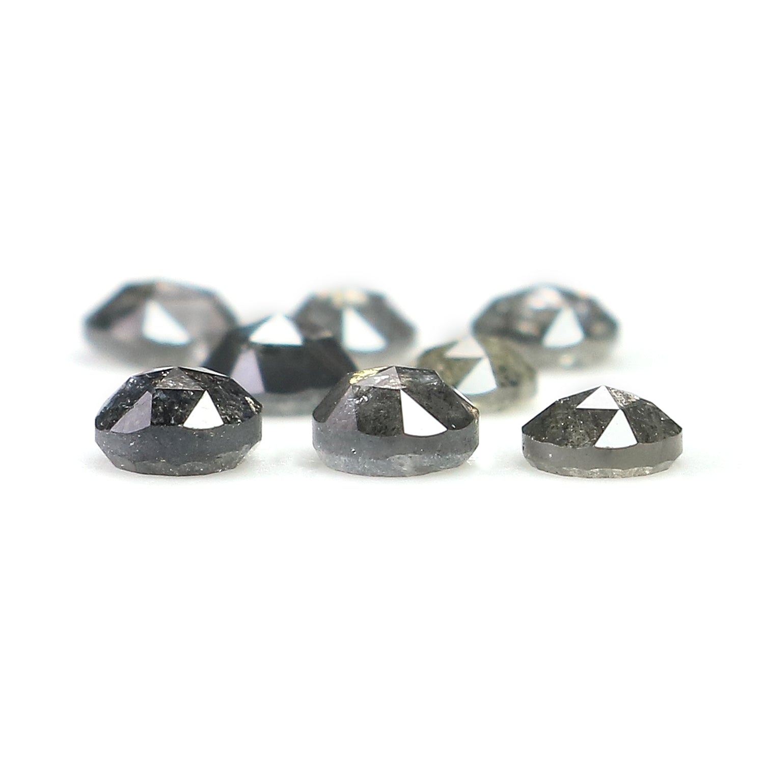 1.34 Ct Natural Loose Round Rose Cut Diamond Salt And Pepper Round Shape Diamond 2.90 MM Natural Black Grey Round Rose Cut Diamond QL1137