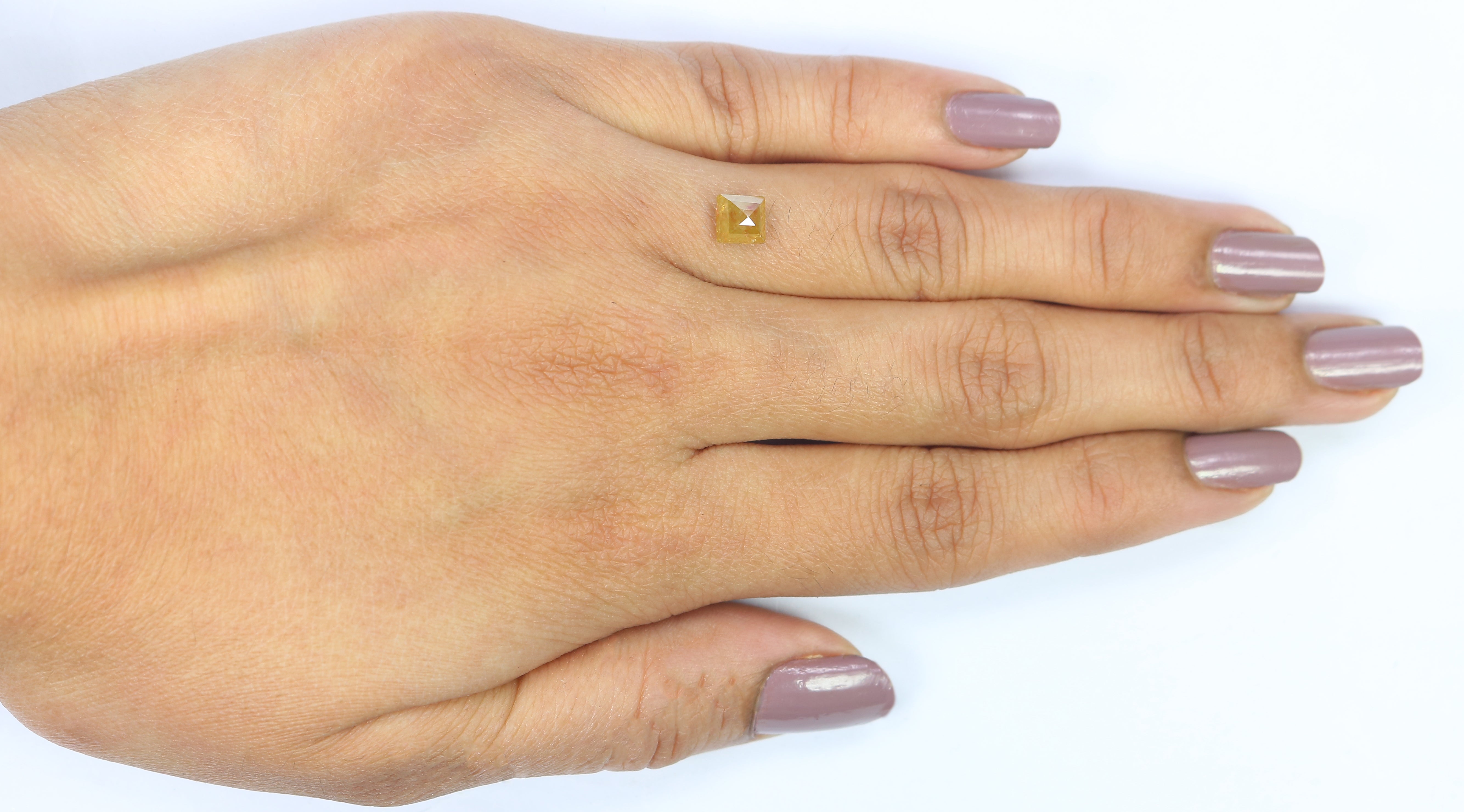 1.08 CT Natural Loose Square Shape Diamond Yellow Color Square Cut Diamond 4.80 MM Natural Loose Yellow Color Square Rose Cut Diamond LQ6165