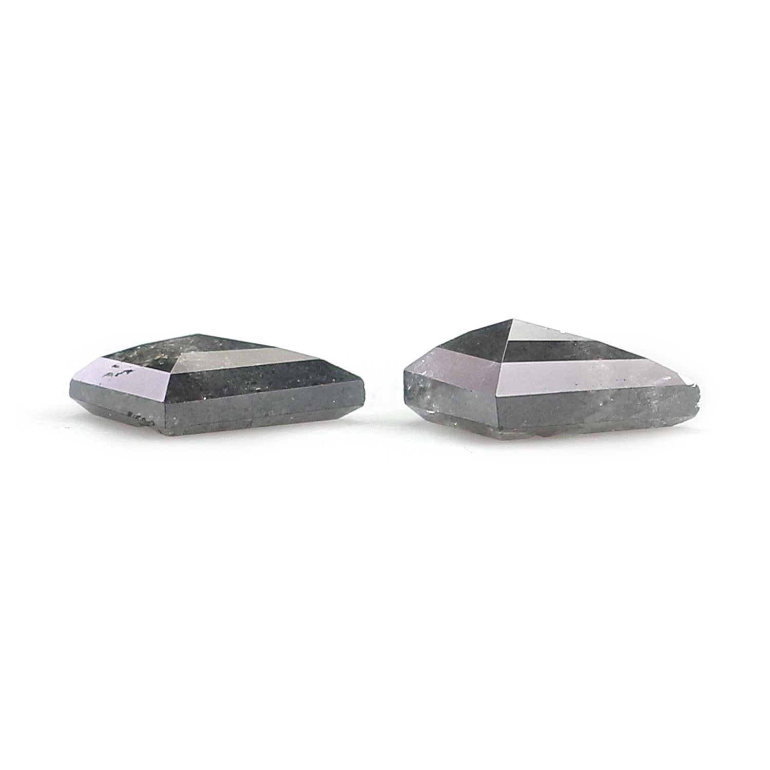 1.18 CT Natural Loose Kite Cut Pair Diamond Salt And Pepper Kite Diamond 7.75 MM Natural Loose Black Grey Color Kite Rose Cut Diamond L3438