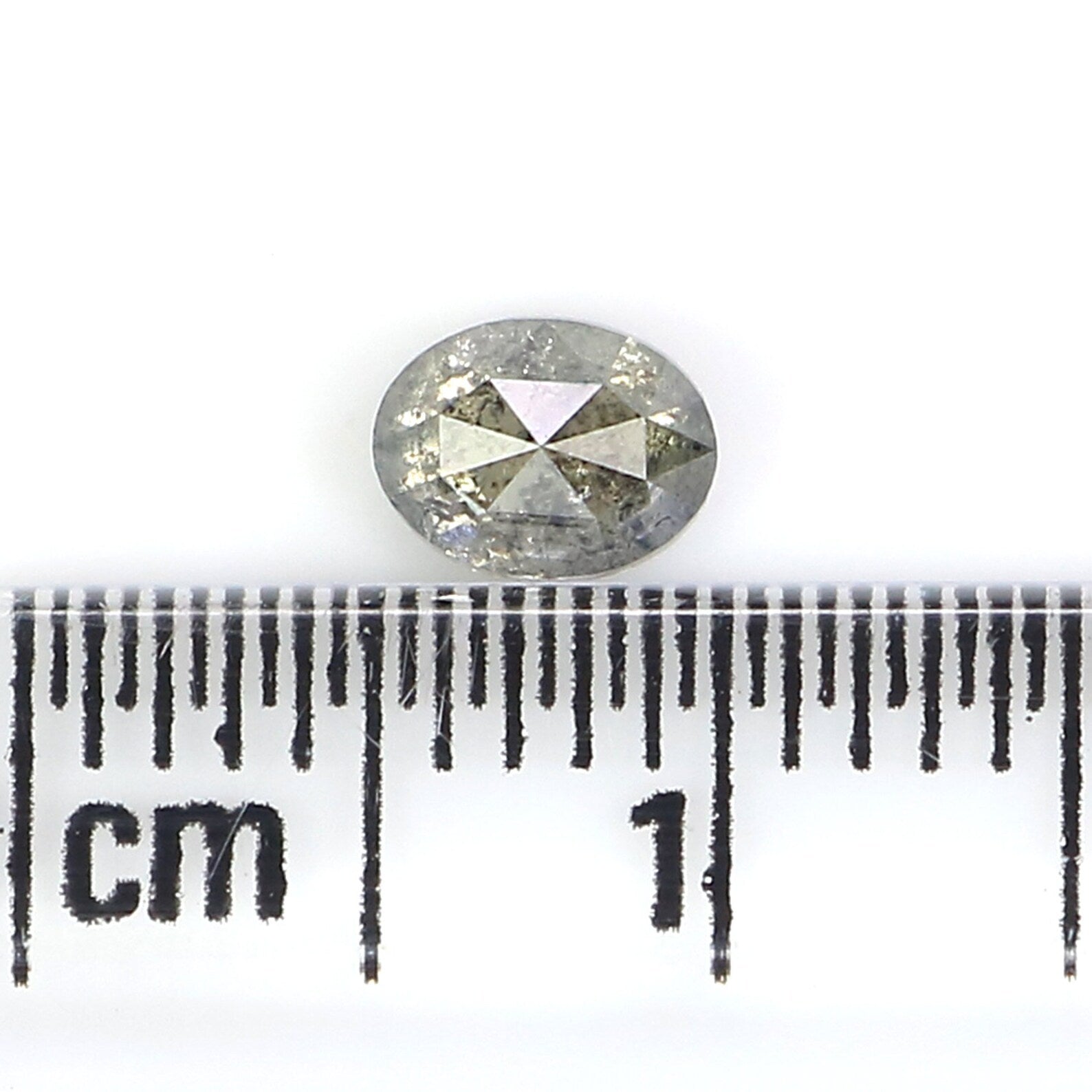 Natural Loose Oval Diamond, Salt And Pepper Oval Diamond, Natural Loose Diamond, Oval Rose Cut Diamond, 0.40 CT Oval Shape Diamond N9254