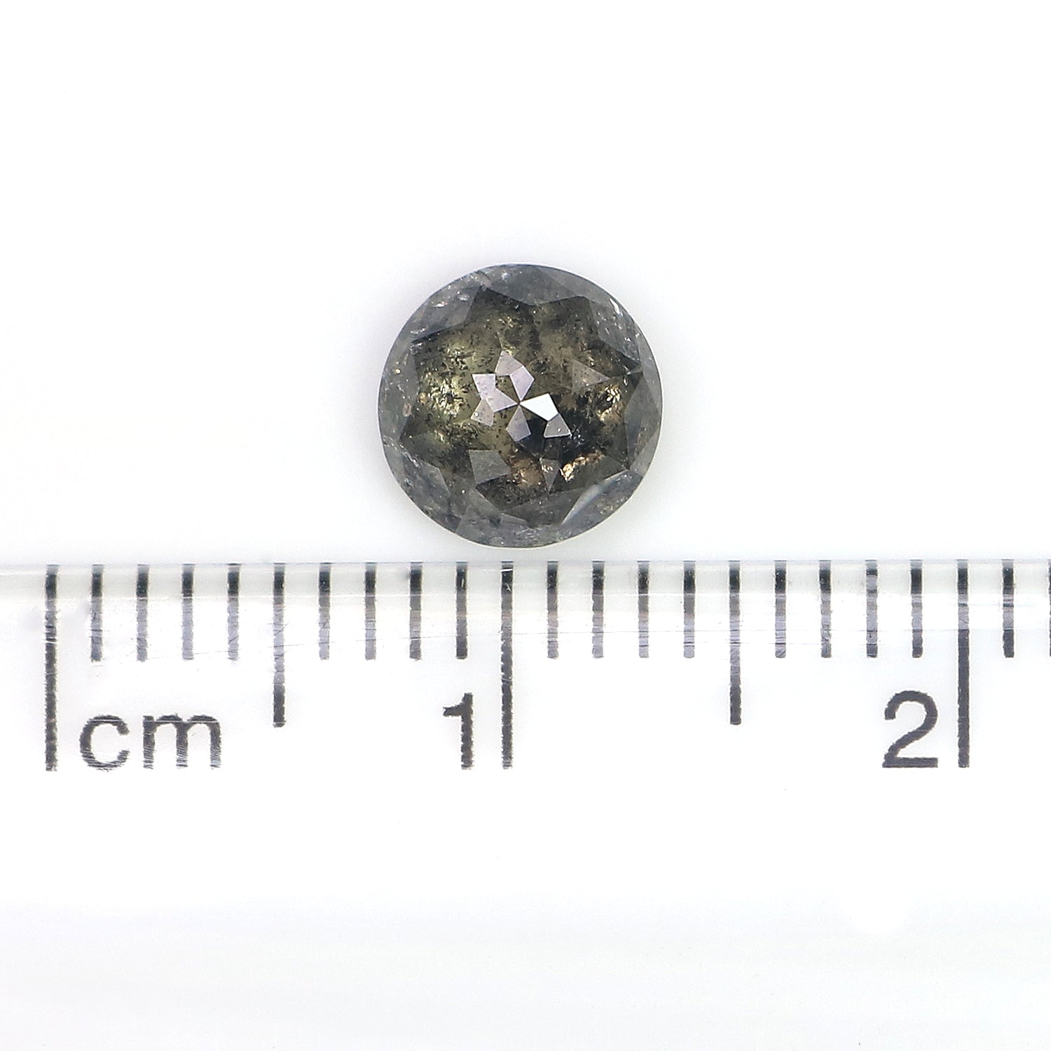 0.95 CT Natural Loose Round Rose Cut Diamond Salt And Pepper Round Shape Diamond 6.30 MM Natural Black Grey Round Rose Cut Diamond LQ966