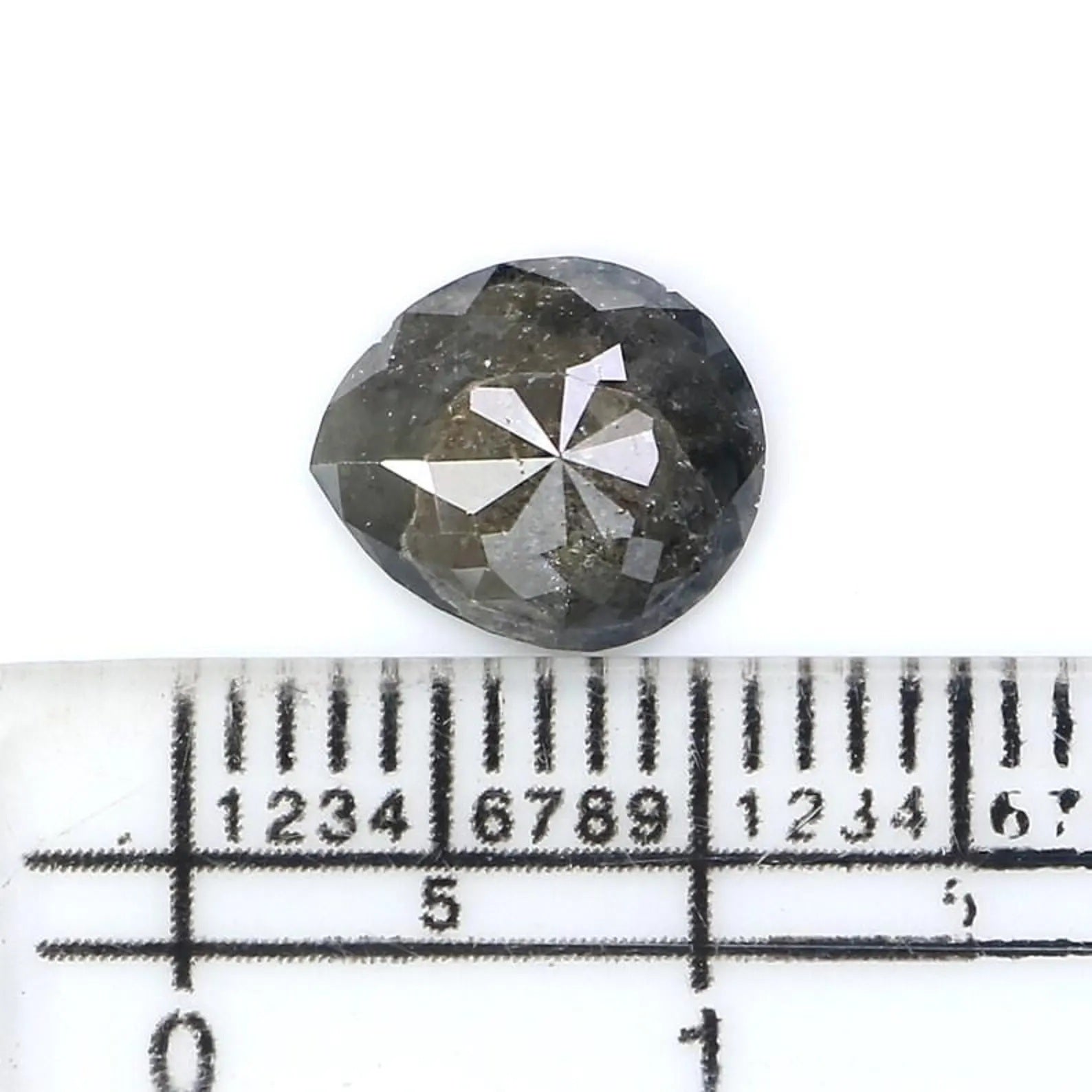 1.35 CT Natural Loose Pear Shape Diamond Salt And Pepper Pear Cut Diamond 8.70 MM Natural Diamond Grey Color Pear Rose Cut Diamond NQ8248