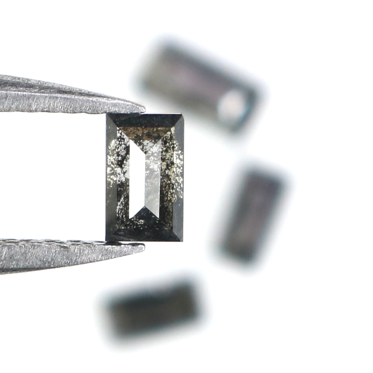 0.59 CT Natural Loose Baguette Shape Diamond Salt And Pepper Baguette Diamond 4.75 MM Natural Black Grey Baguette Rose Cut Diamond LQ2815