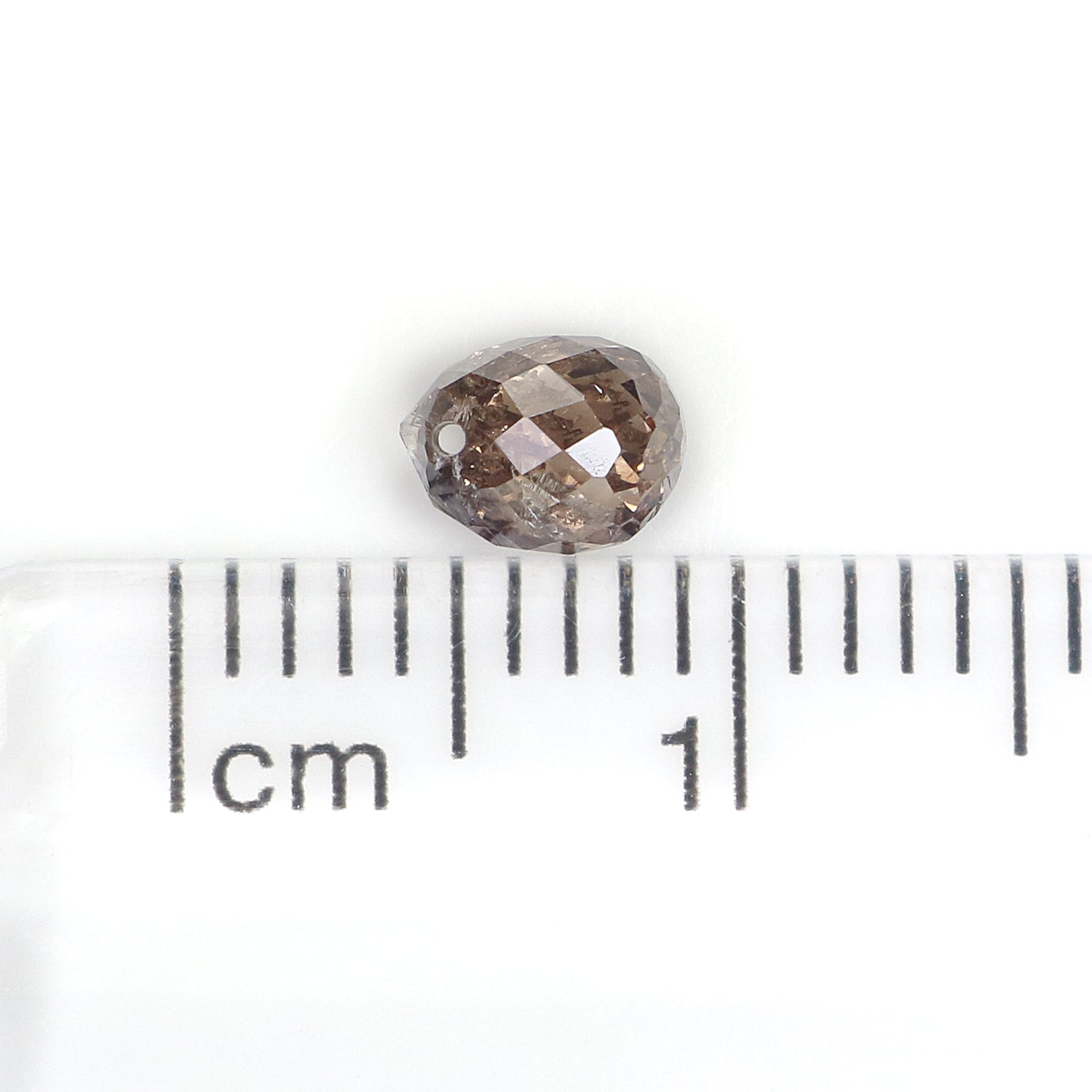 0.67 Ct Natural Loose Briolette Shape Diamond Brown Color Drop Diamond 5.05 MM Natural Loose Brown Color Briolette Rose Cut Diamond LQ9832