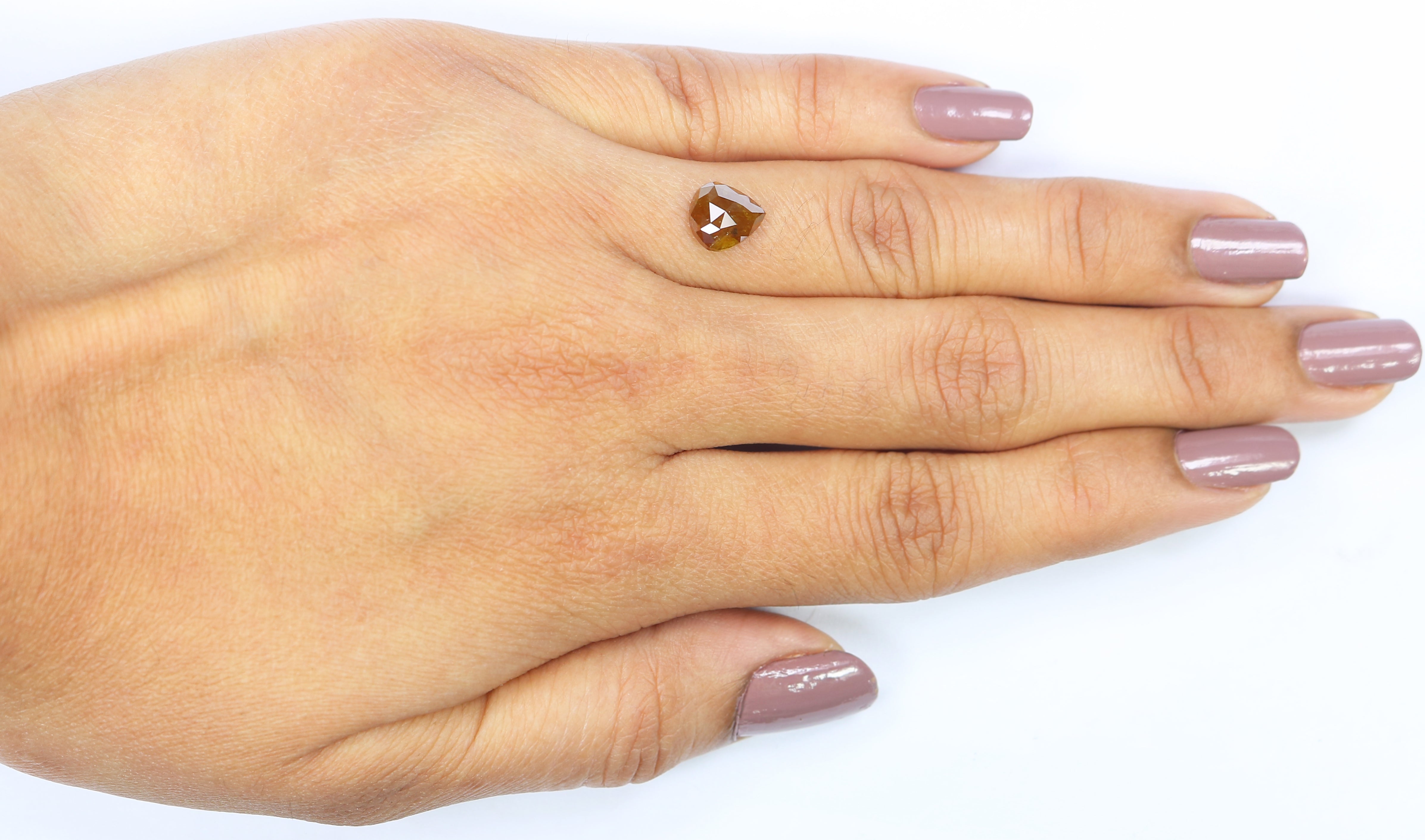 1.30 CT Natural Loose Pear Shape Diamond Brown Yellow Color Pear Diamond 7.85 MM Natural Brown Yellow Diamond Pear Rose Cut Diamond LQ8239