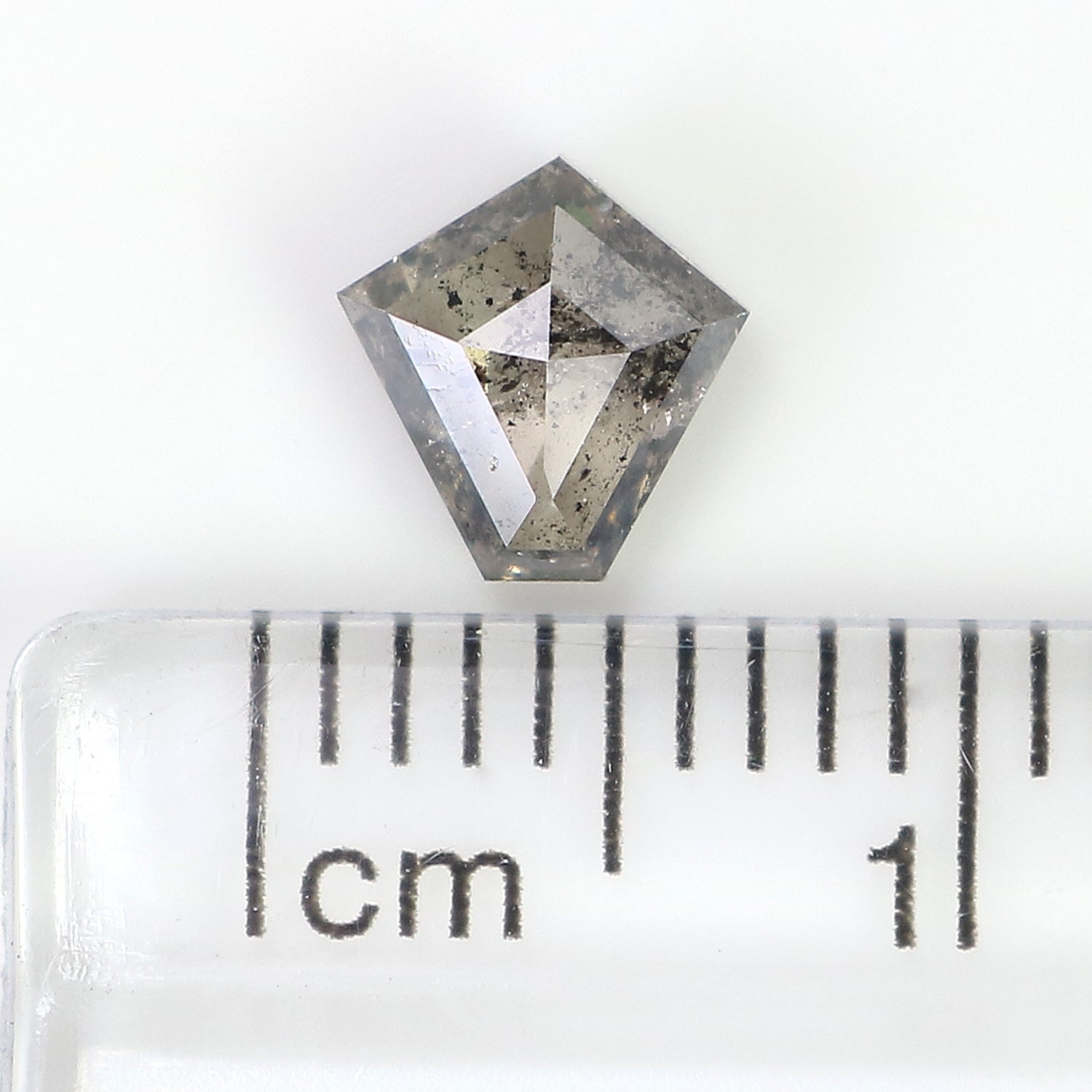 0.72 CT Natural Loose Pentagon Shape Diamond Salt And Pepper Pentagon Cut Diamond 6.00 MM Black Gray Color Pentagon Rose Cut Diamond QL9518