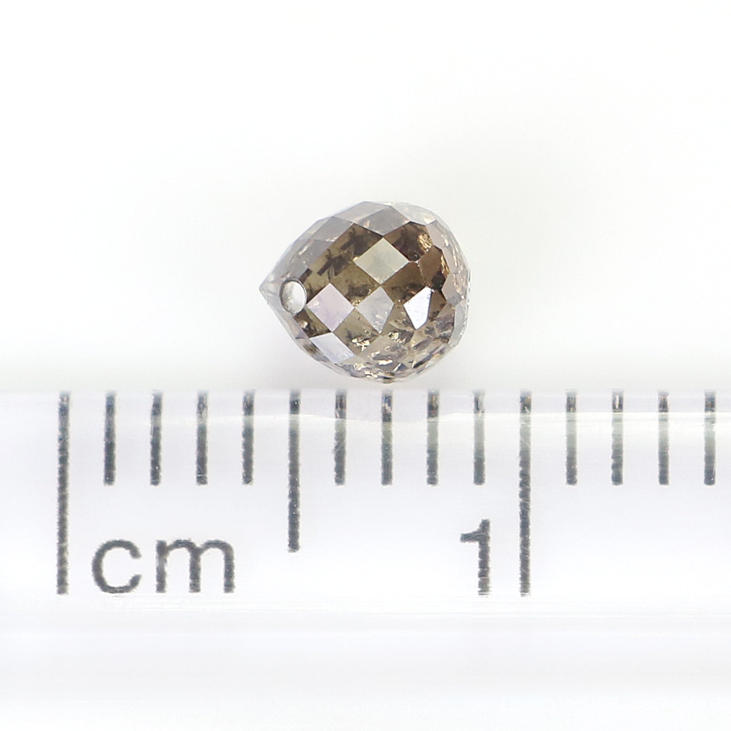 0.59 Ct Natural Loose Briolette Shape Diamond Brown Color Drop Diamond 4.60 MM Natural Loose Brown Color Briolette Rose Cut Diamond LQ131