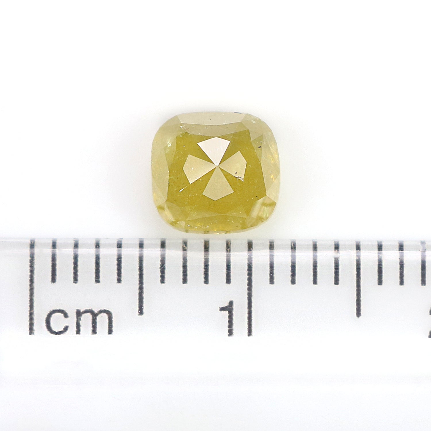 1.35 CT Natural Loose Cushion Shape Diamond Yellow Color Cushion Cut Diamond 5.95 MM Natural Yellow Color Cushion Rose Cut Diamond LQ2146