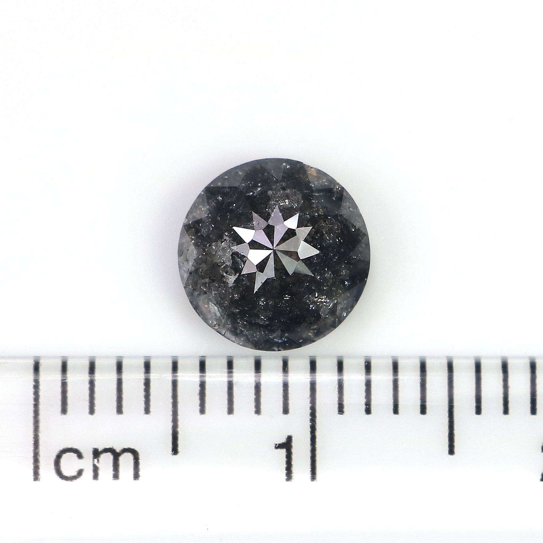 1.77 Ct Natural Loose Round Rose Cut Diamond Salt And Pepper Round Shape Diamond 6.95 MM Natural Black Grey Round Rose Cut Diamond LQ9888