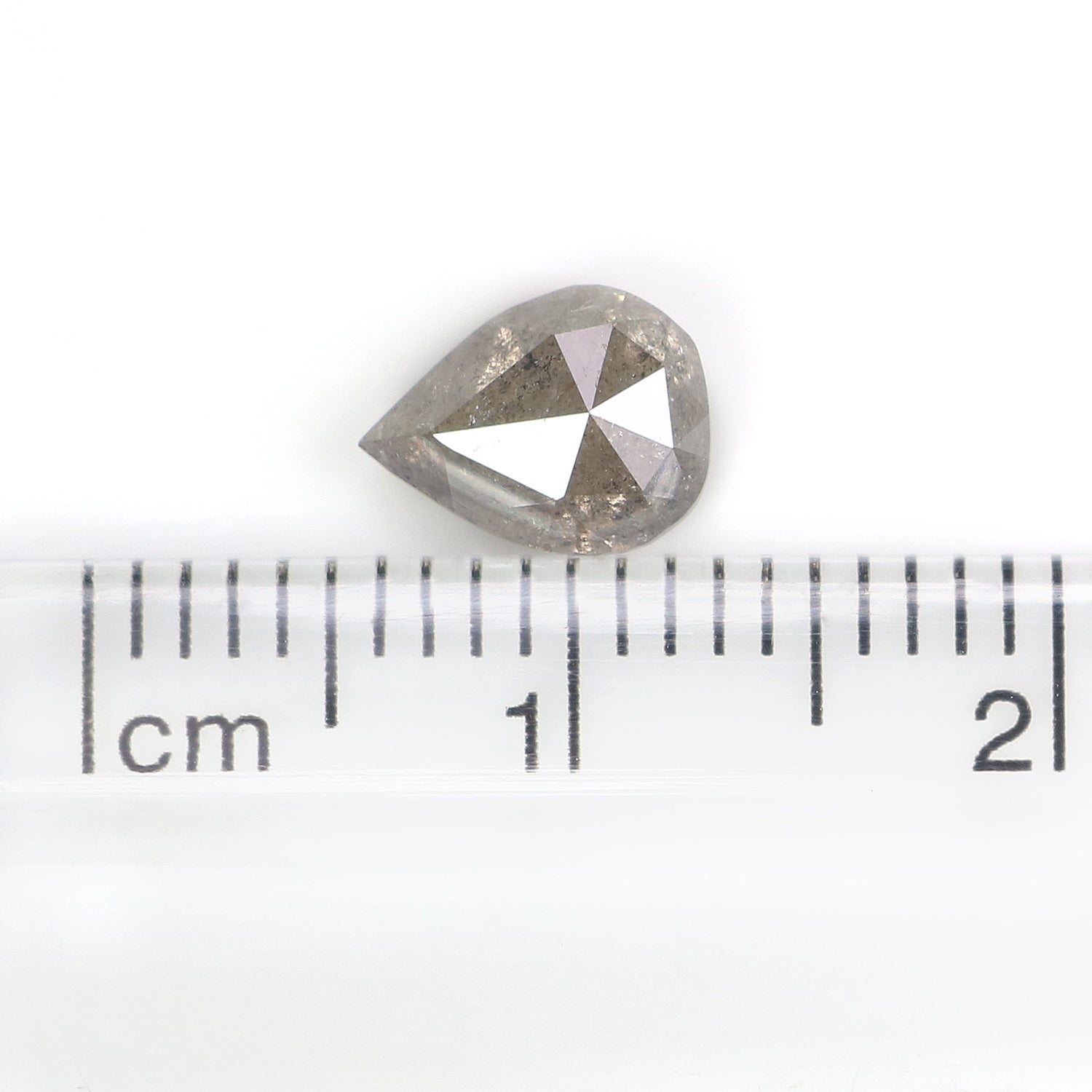 0.98 CT Natural Loose Pear Shape Diamond Salt And Pepper Pear Diamond 7.30 MM Natural Loose Diamond Grey Color Pear Rose Cut Diamond LQ7712
