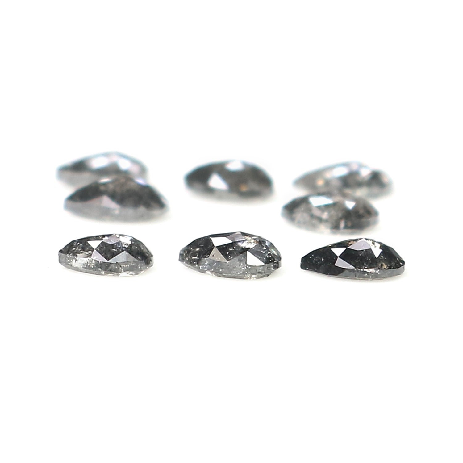 0.93 CT Natural Loose Pear Shape Diamond Salt And Pepper Pear Diamond 3.50 MM Natural Loose Black Grey Color Pear Rose Cut Diamond LQ1295