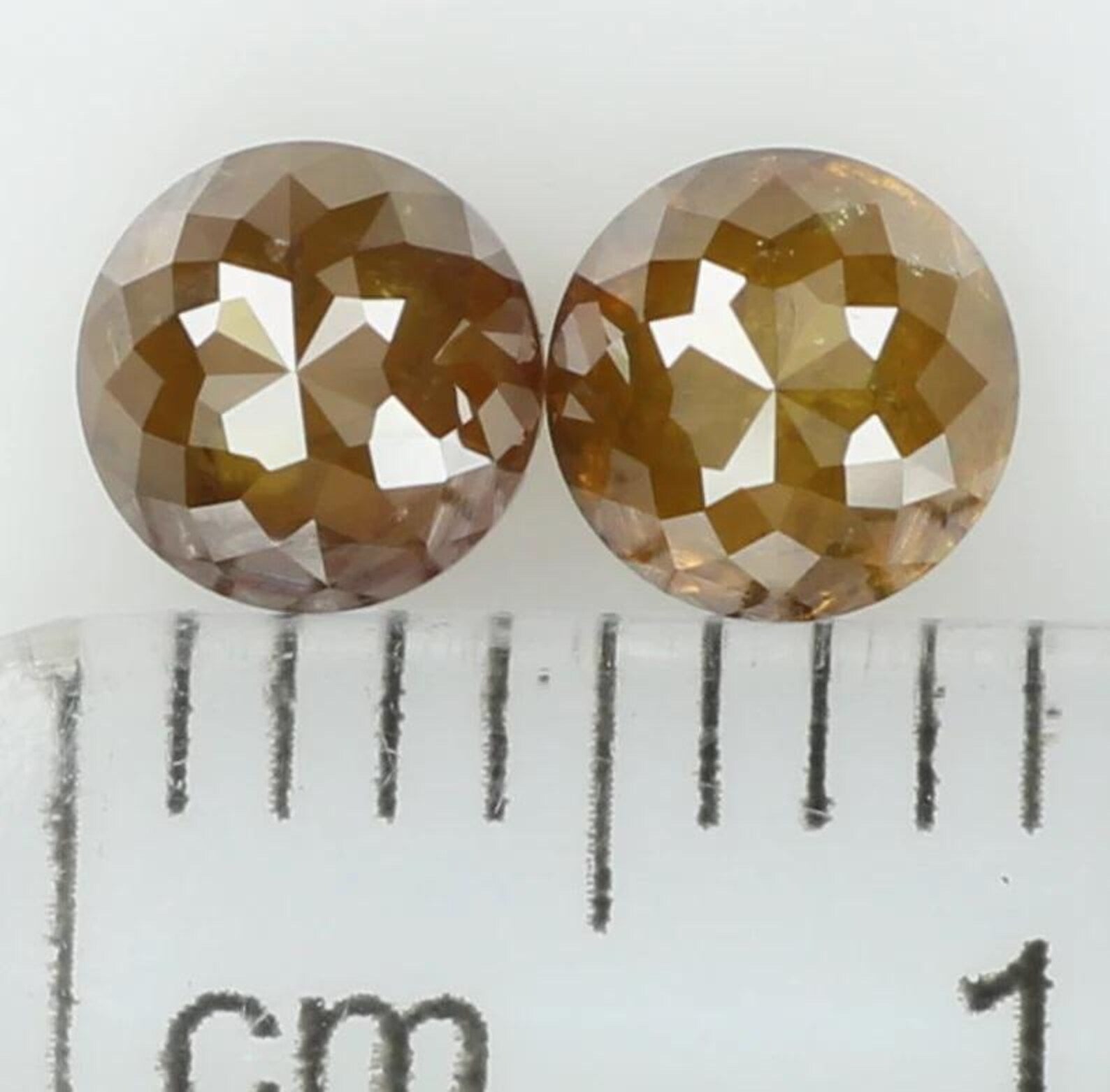 0.93 CT Natural Loose Round Shape Pair Diamond Brown Color Round Diamond 4.30 MM Natural Diamond Brown Color Round Rose Cut Diamond NQ6991