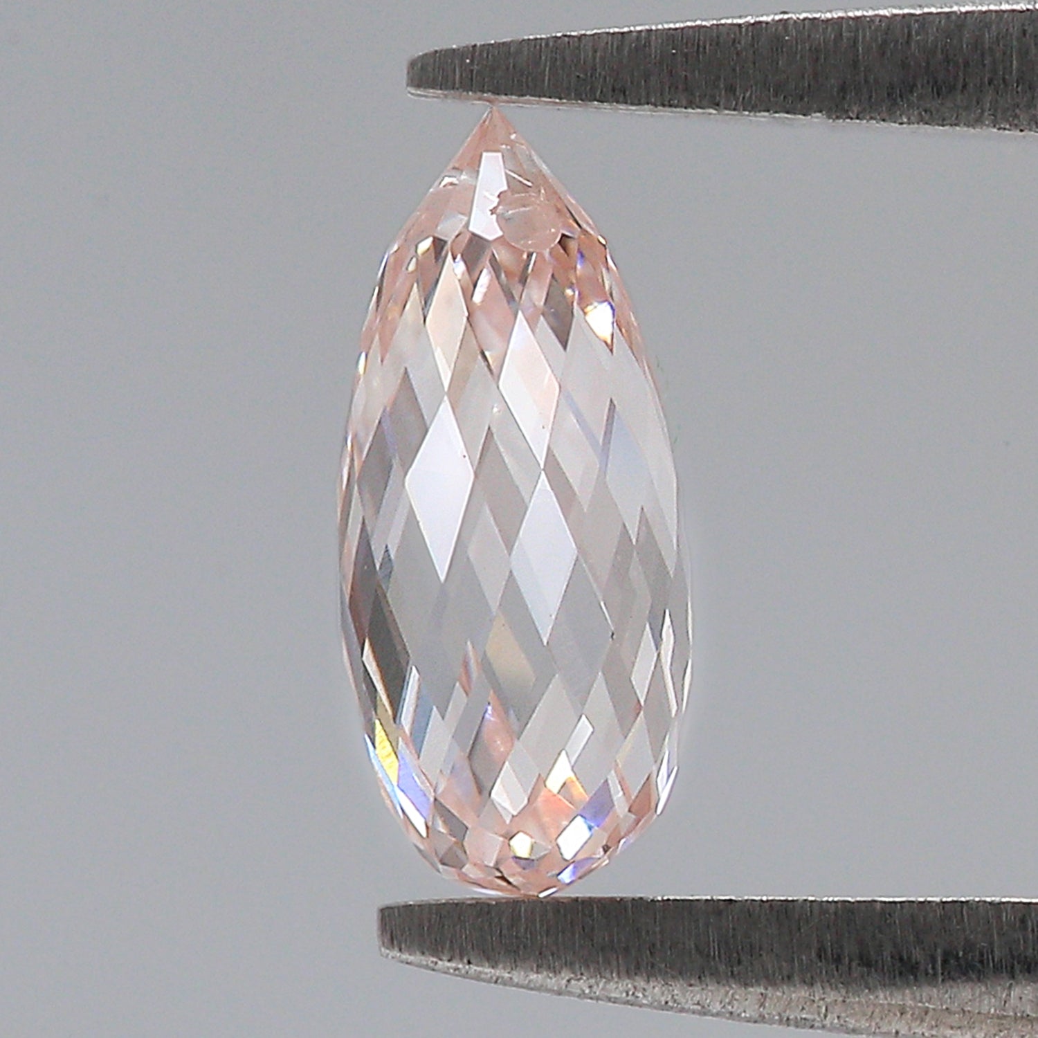 0.99 CT Lab Grown Briolette Cut Diamond Pink Color VS1 Clarity Diamond Lab Grown CVD Diamond Lab Created Drop Rose Cut Diamond L3497