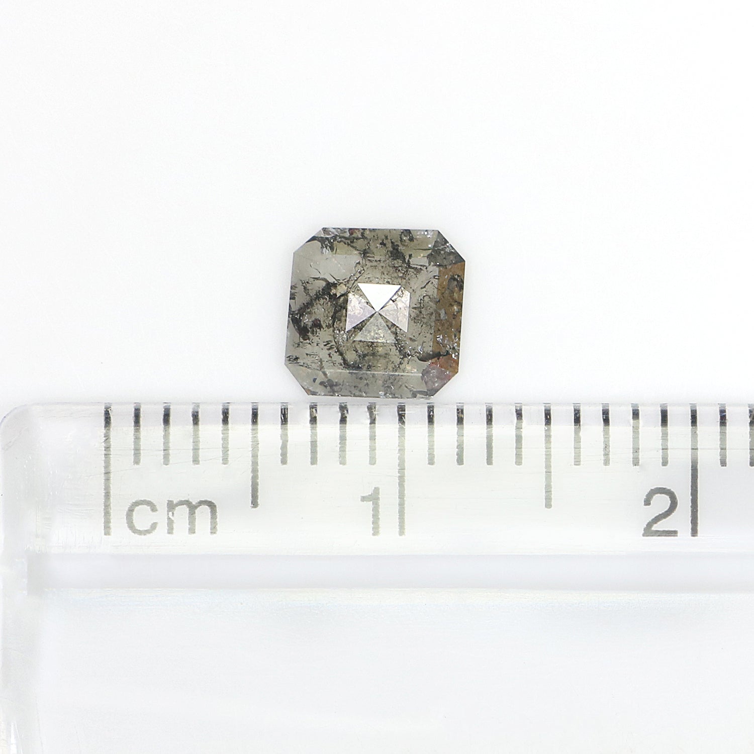 0.60 CT Natural Loose Radiant Shape Diamond Salt And Pepper Radiant Cut Diamond 6.00 MM Natural Black Grey Radiant Rose Cut Diamond LQ7457