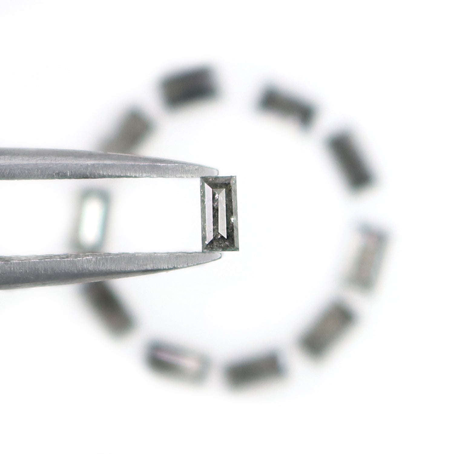 1.00 CT Natural Loose Baguette Cut Diamond Salt And Pepper Baguette Diamond 3.30 MM Natural Black Grey Color Baguette Rose Cut Diamond N1803