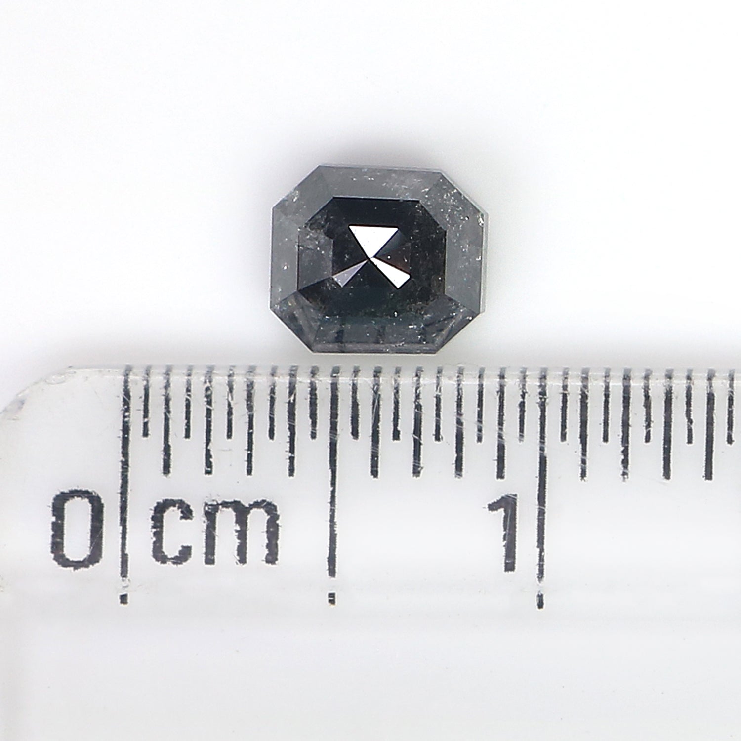 0.80 CT Natural Loose Emerald Shape Diamond Salt And Pepper Emerald Diamond 5.10 MM Black Grey Color Emerald Shape Rose Cut Diamond QK1796