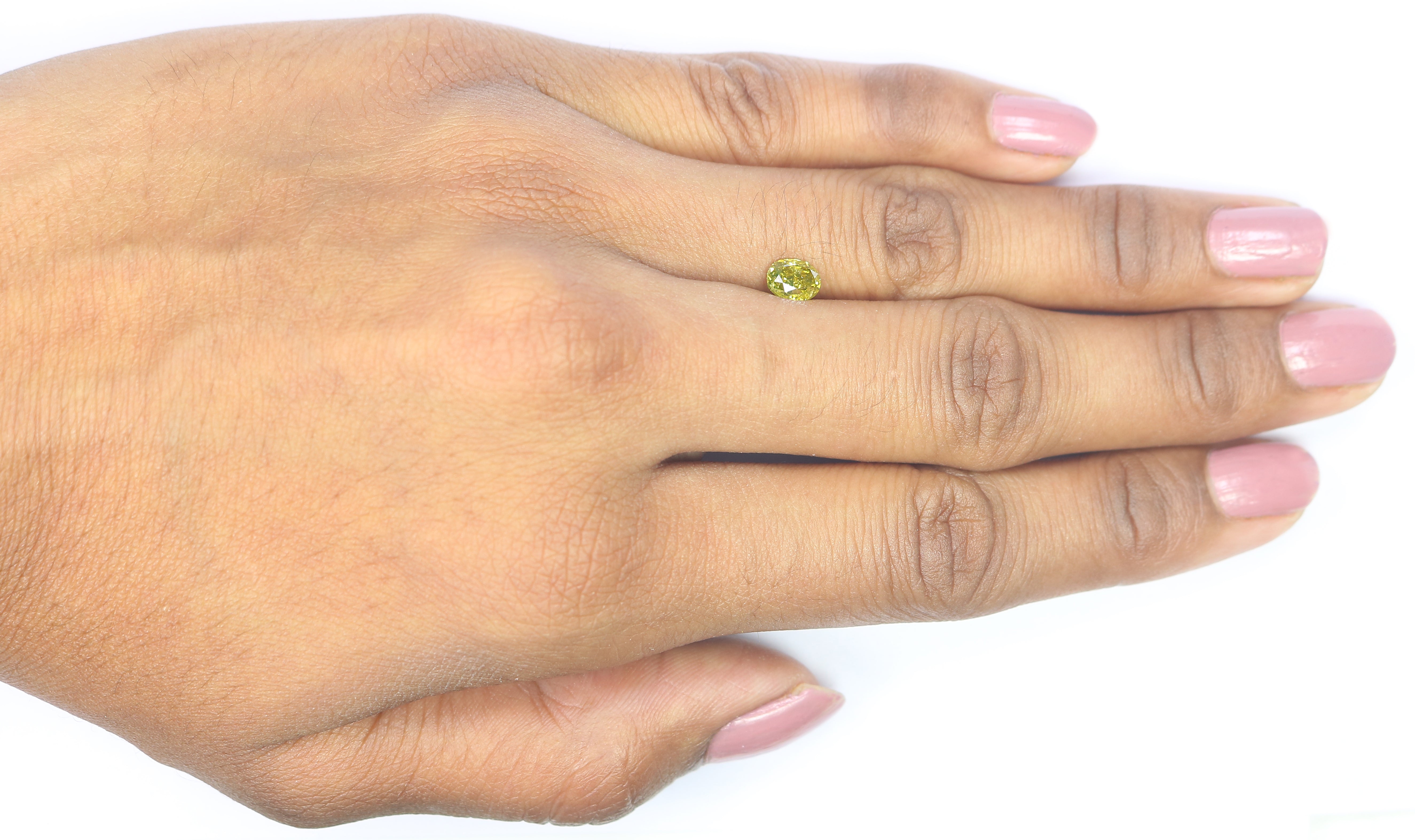 0.73 CT Natural Loose Oval Shape Diamond Yellow Color Oval Shape Diamond 5.70 MM Natural Loose Green Color Oval Brilliant Cut Diamond QL6455