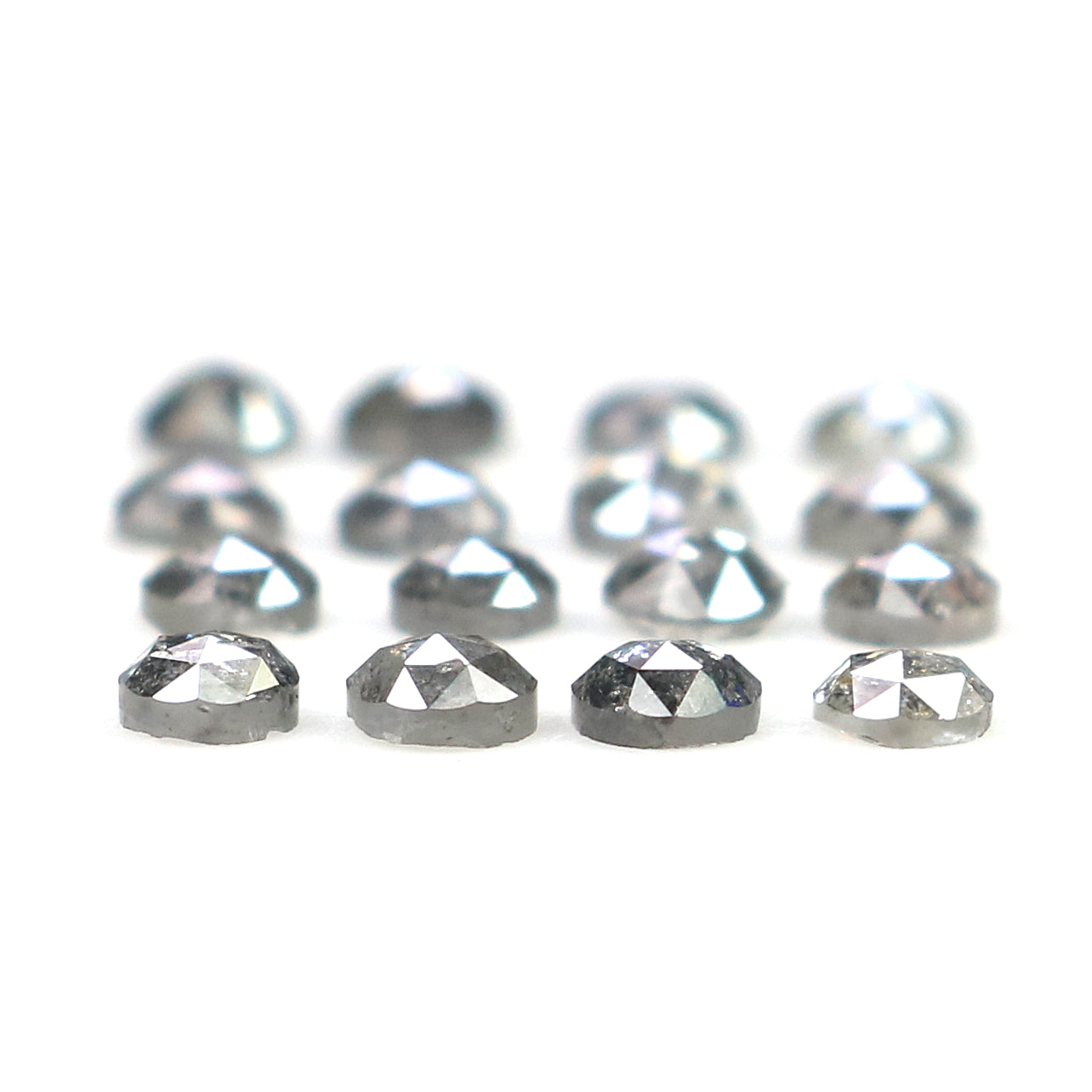 0.96 Ct Natural Loose Round Rose Cut Diamond Salt And Pepper Round Cut Diamond 2.30 MM Natural Black Grey Color Round Rose Cut Diamond L1553