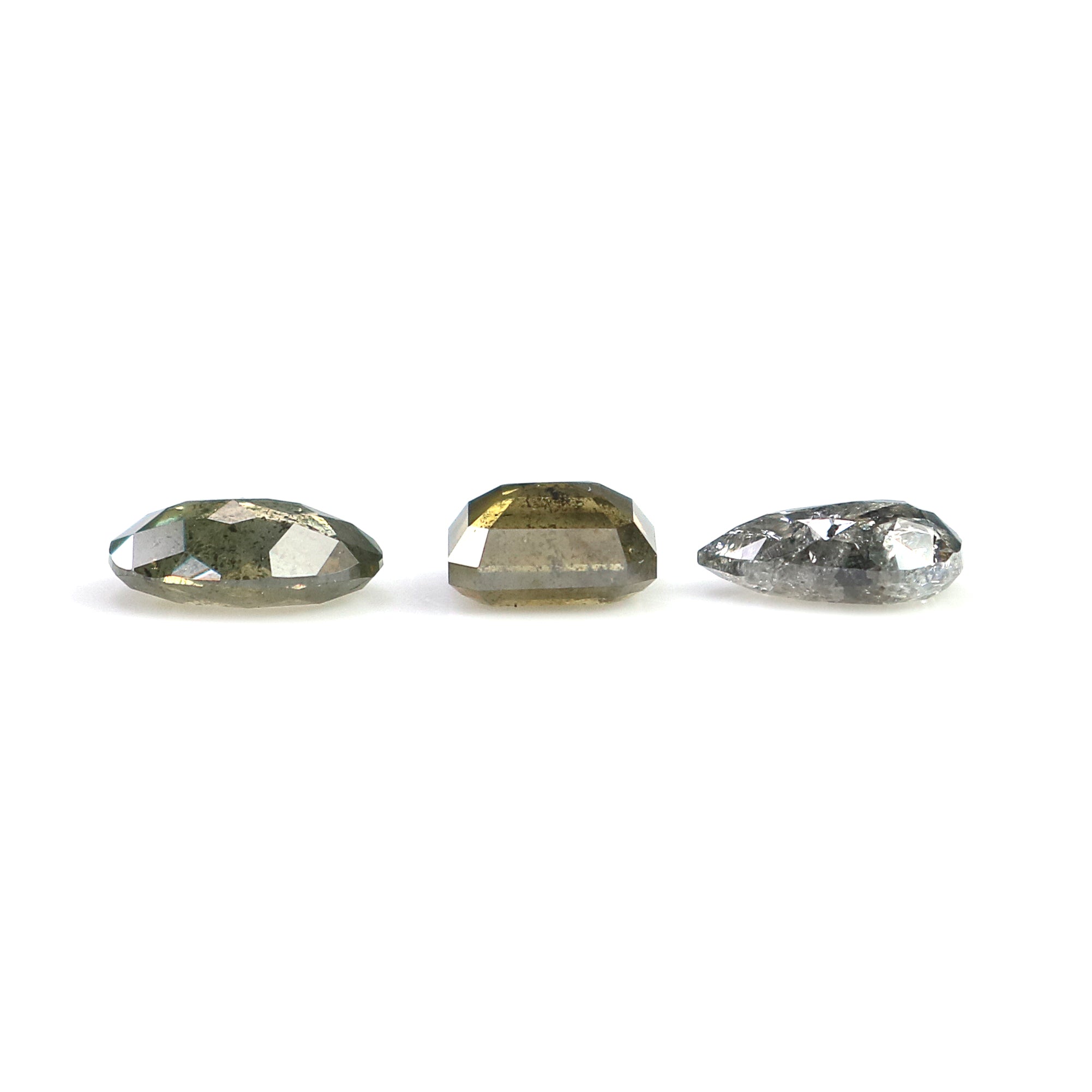 1.25 Ct Natural Loose Mix Shape Diamond Black Color Mix Shape Diamond 4.40 MM Natural Green Color Diamond Mix Shape Rose Cut Diamond L005