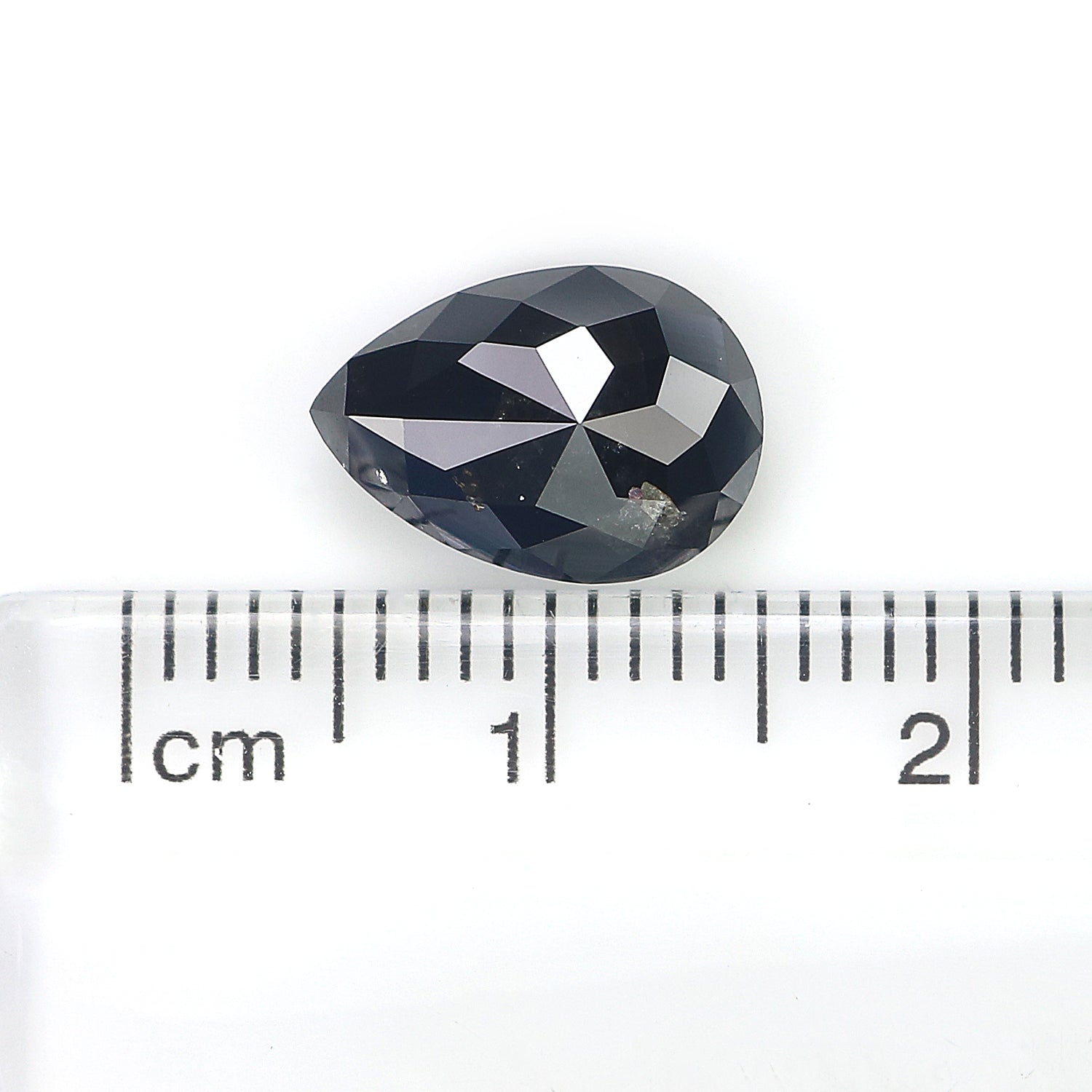 2.85 CT Natural Loose Pear Shape Diamond Black Color Pear Cut Diamond 10.70 MM Natural Black Pear Diamond Rose Cut Diamond L3404