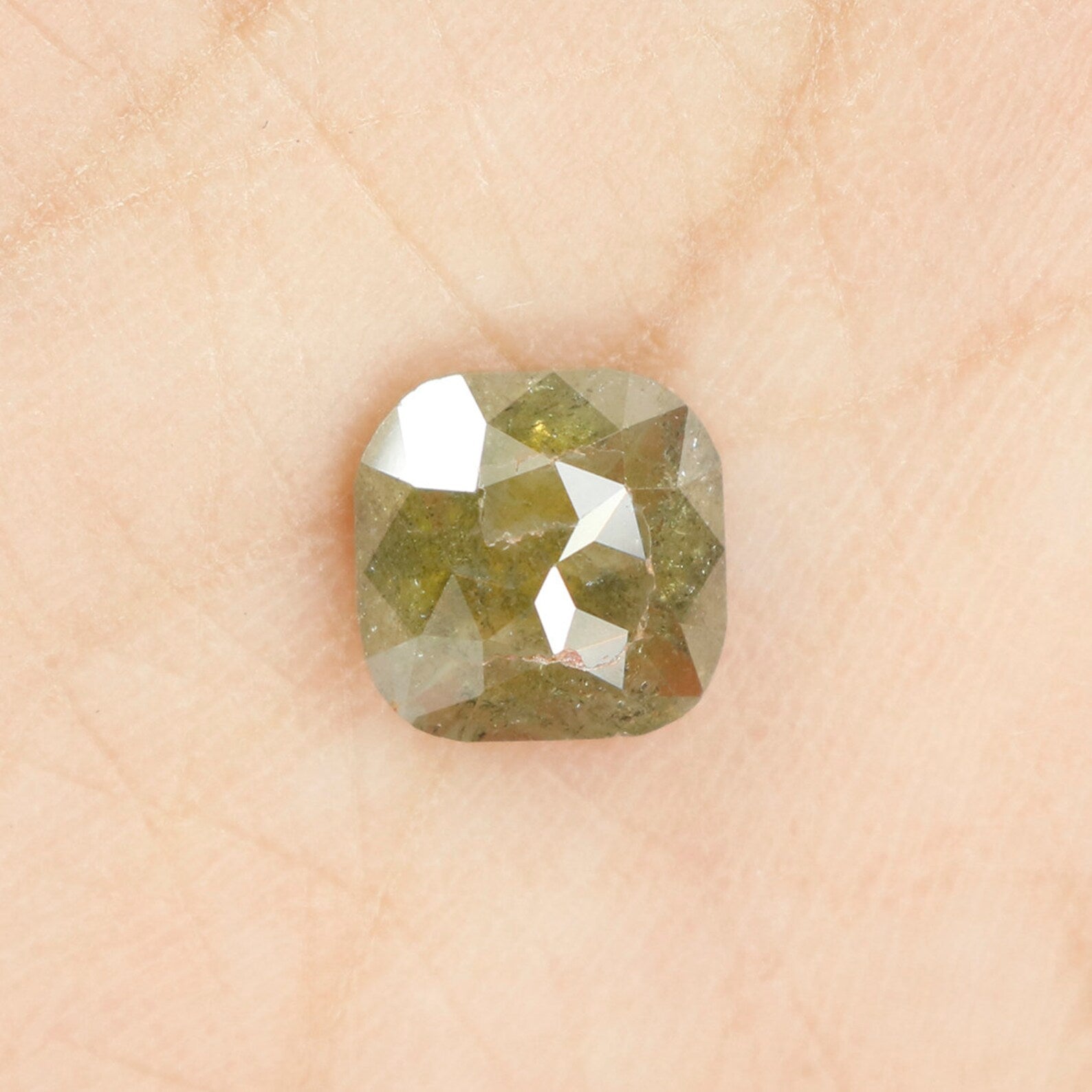 1.23 Ct Natural Loose Diamond, Cushion Diamond, Green Diamond, Grey Diamond, Polished Diamond, Real Diamond, Rustic Diamond N9657