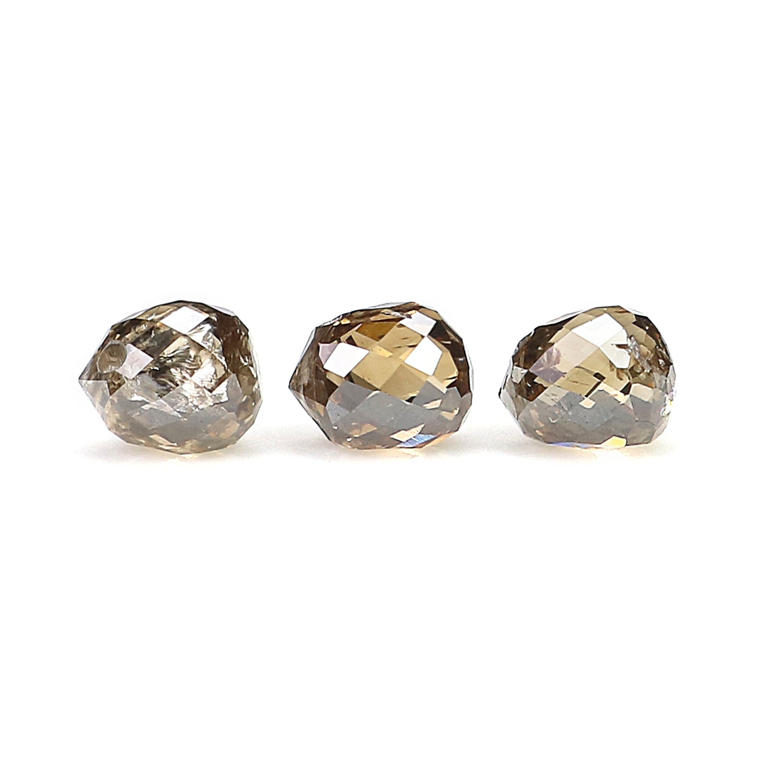 1.01 Ct Natural Loose Briolette Shape Diamond Brown Color Drop Diamond 3.70 MM Natural Loose Brown Color Briolette Rose Cut Diamond LQ9889