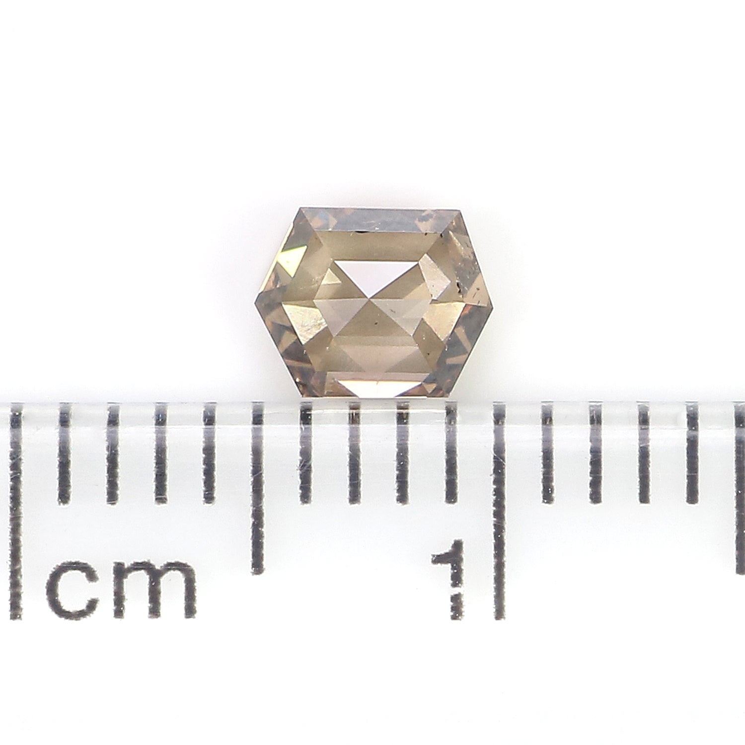 0.44 CT Natural Loose Hexagon Shape Diamond Brown Color Hexagon Cut Diamond 4.95 MM Natural Hexagon Shape Rose Cut Brown Color Diamond LQ782