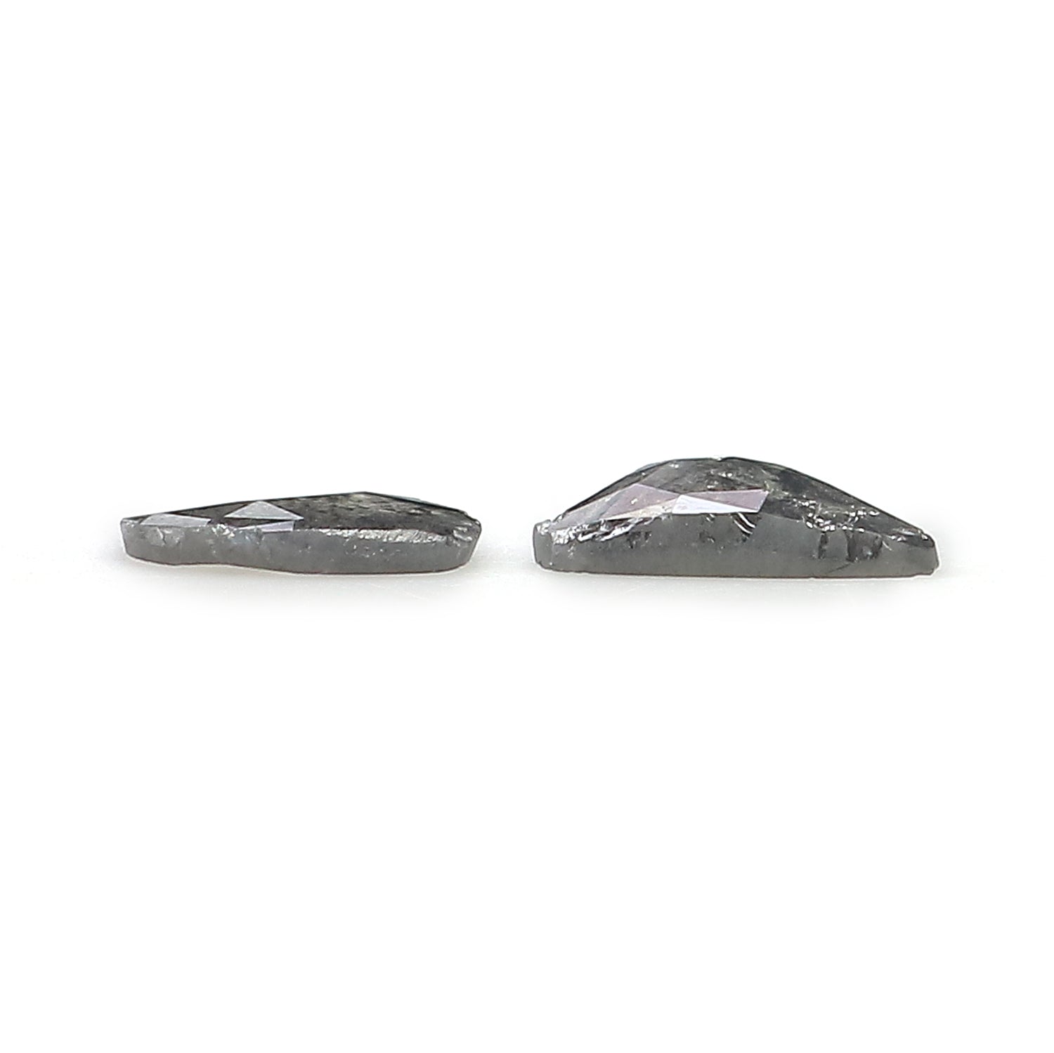 0.70 CT Natural Loose Slice Shape Diamond Salt And Pepper Slice Cut Diamond 7.05 MM Natural Black Grey Color Slice Irregular Diamond LQ3373