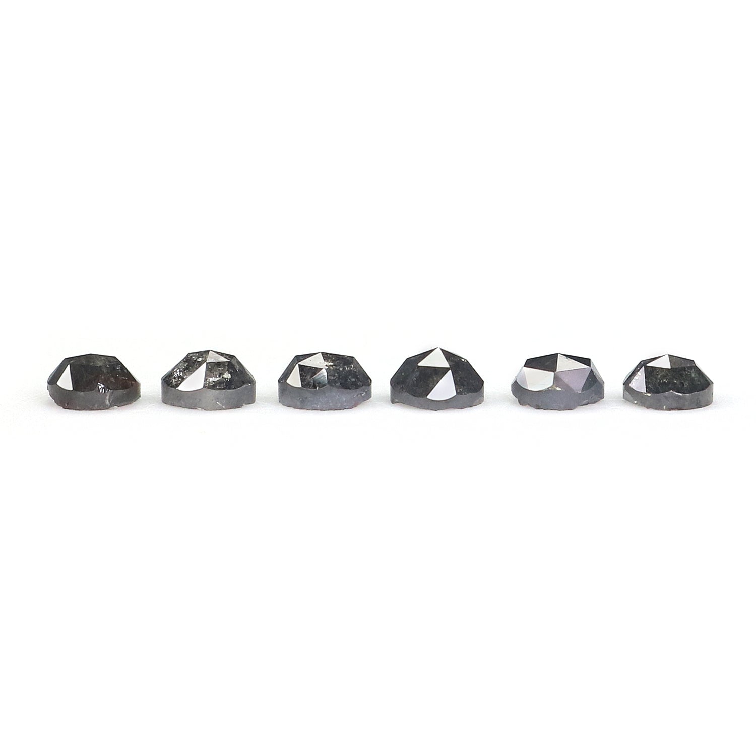 Natural Loose Rose Cut Salt And Pepper Diamond Black Grey Color 1.41 CT 3.45 MM Rose Cut Shape Diamond KR2547