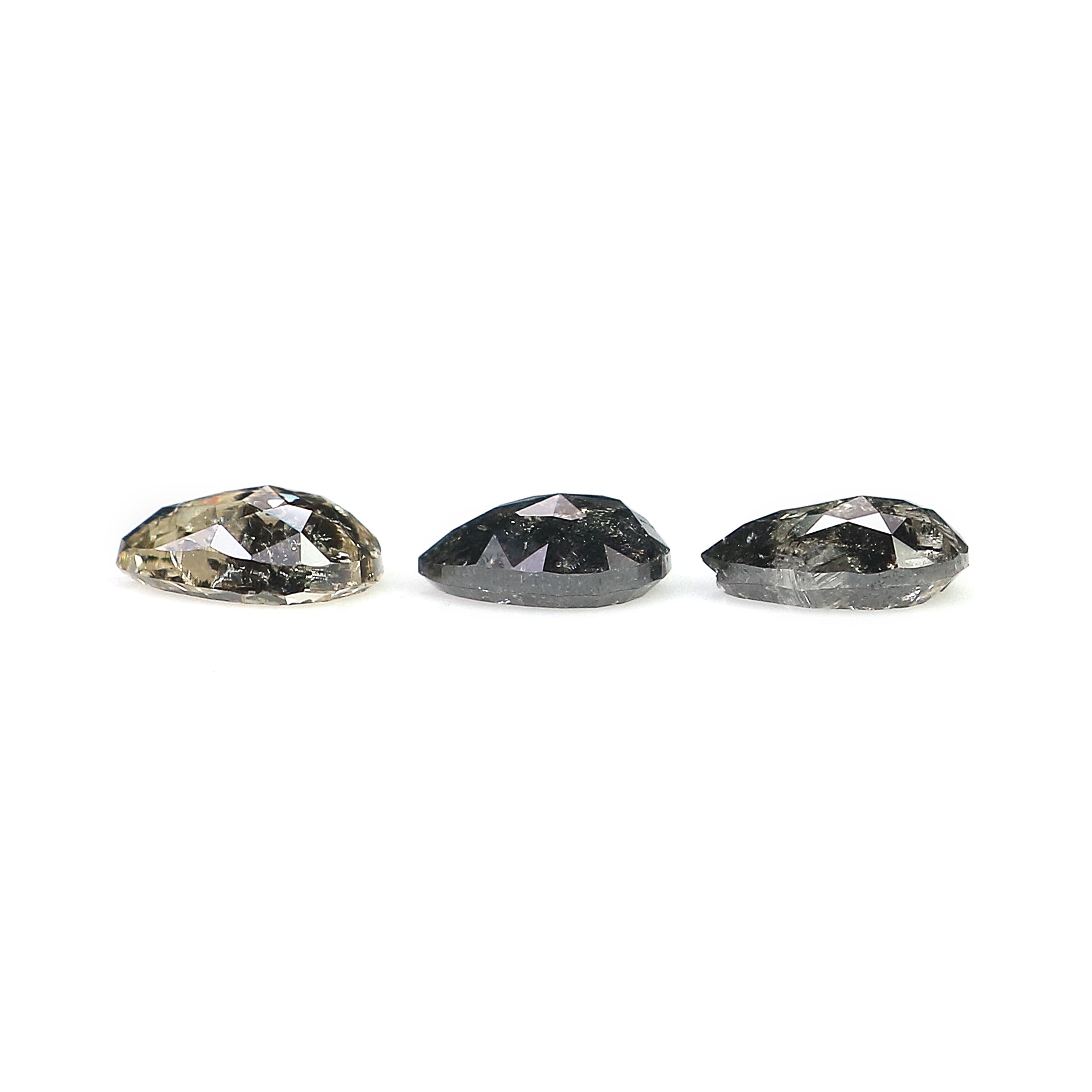 0.68 CT Natural Loose Pear Shape Diamond Salt And Pepper Pear Cut Diamond 4.55 MM Natural Black Grey Diamond Pear Rose Cut Diamond LQ1979