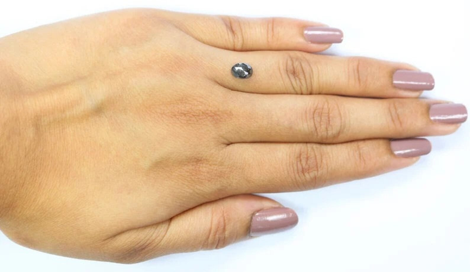 0.79 CT Natural Loose Oval Shape Diamond Salt And Pepper Oval Cut Diamond 6.90 MM Natural Black Grey Color Oval Rose Cut Diamond NQ2462